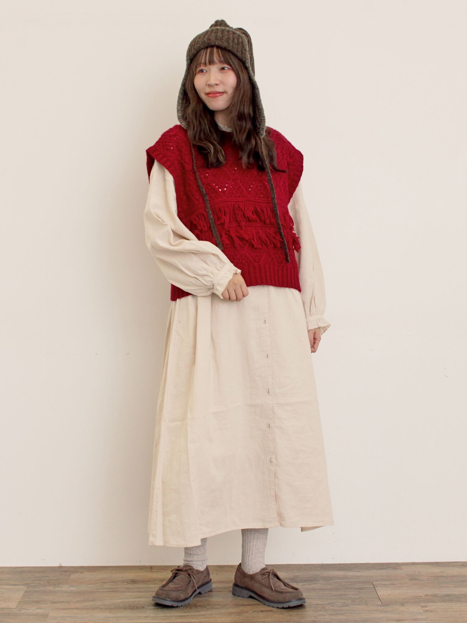 Samansa Mos2｜【Cross*Linen】フリルワンピース《S/Mサイズ
