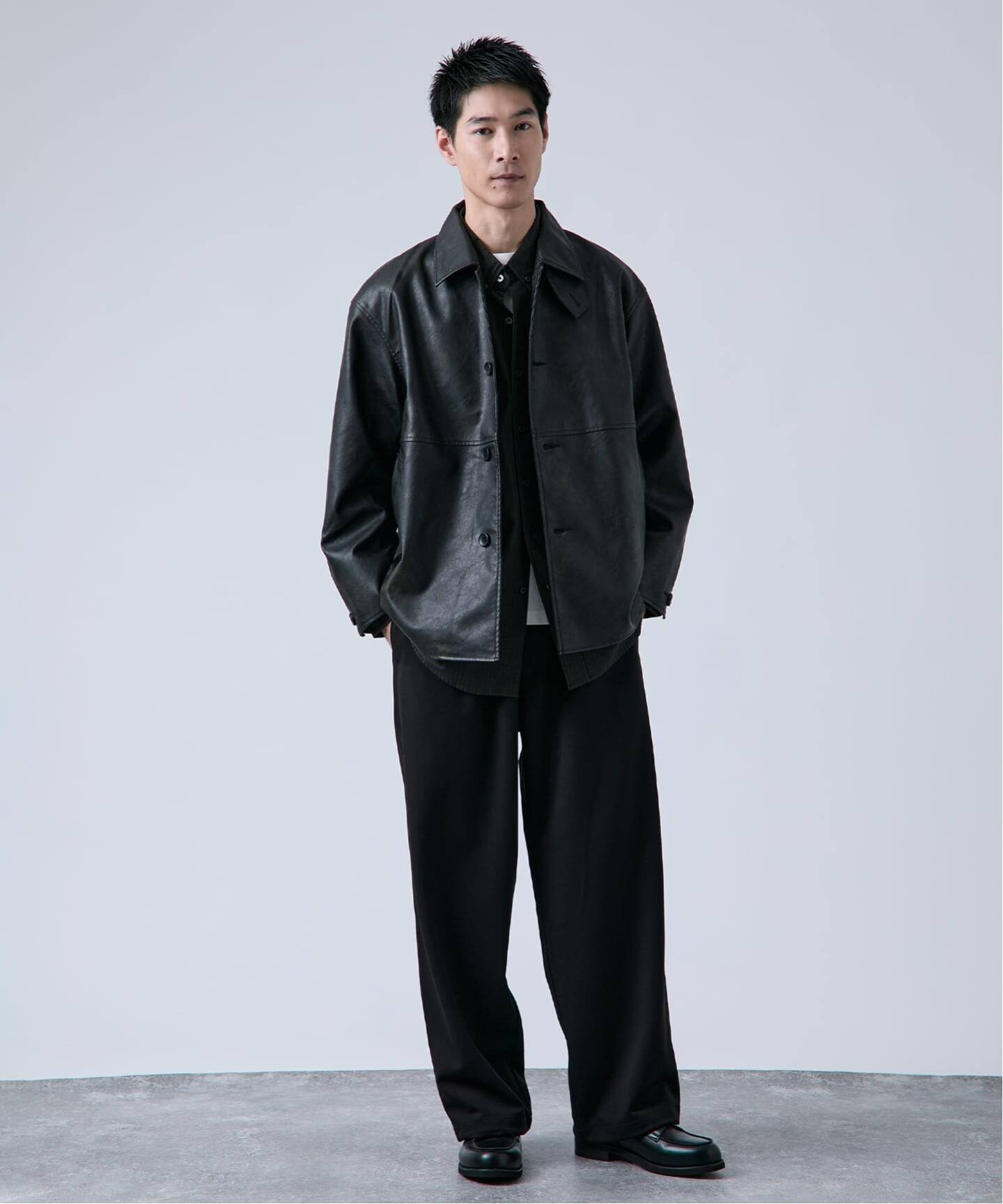 B.C STOCK｜フェード加工 フェイクレザーカーコート | Rakuten Fashion