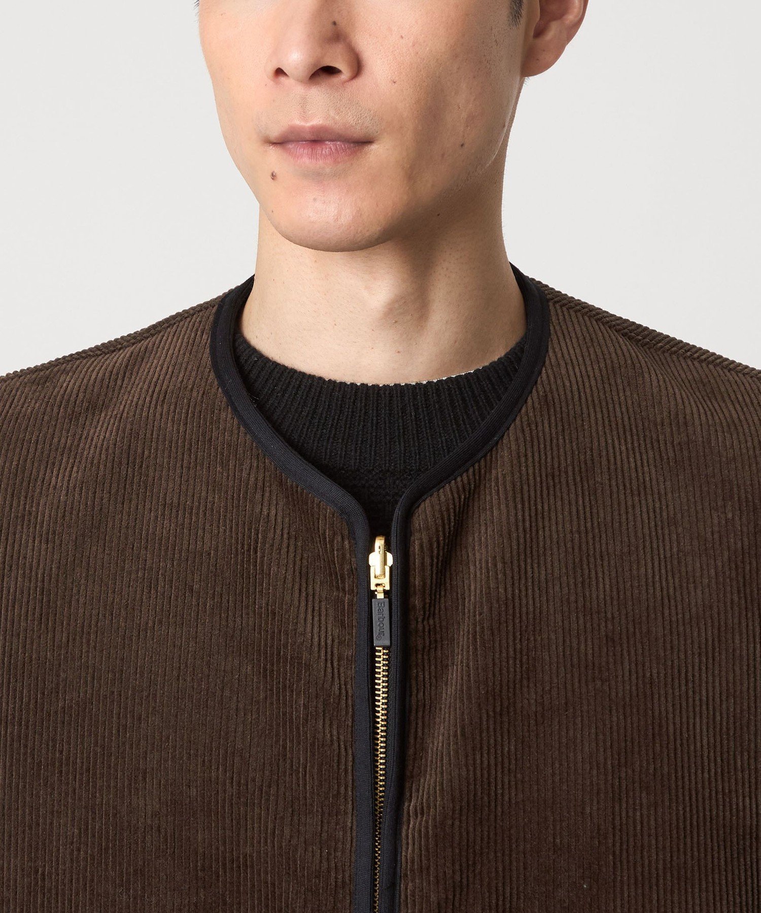 リバーシブルフェイクファーコーデュロイ ベスト 40 ブラウン UNITED ARROWS green label relaxing 【別注】＜Barbour＞リバーシブル
