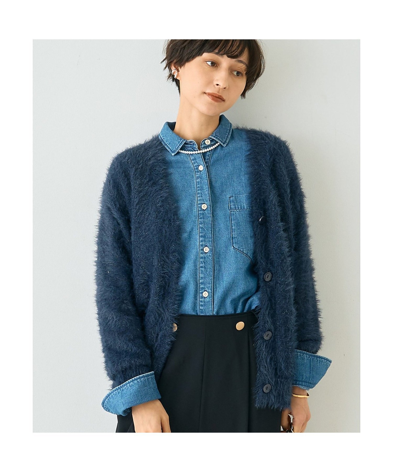 Rouge vif la cle｜【一部店舗限定】ラメシャギーニットカーディガン