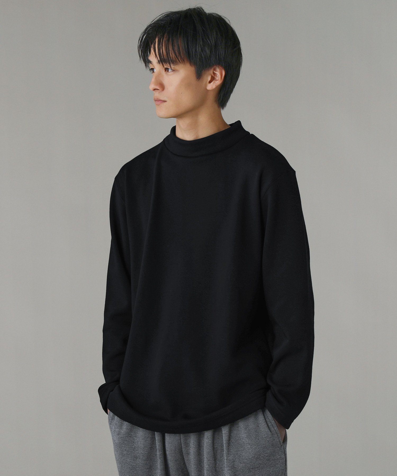 THE CASUAL｜日本製ボンバーヒート爆暖裏起毛長袖モックネック