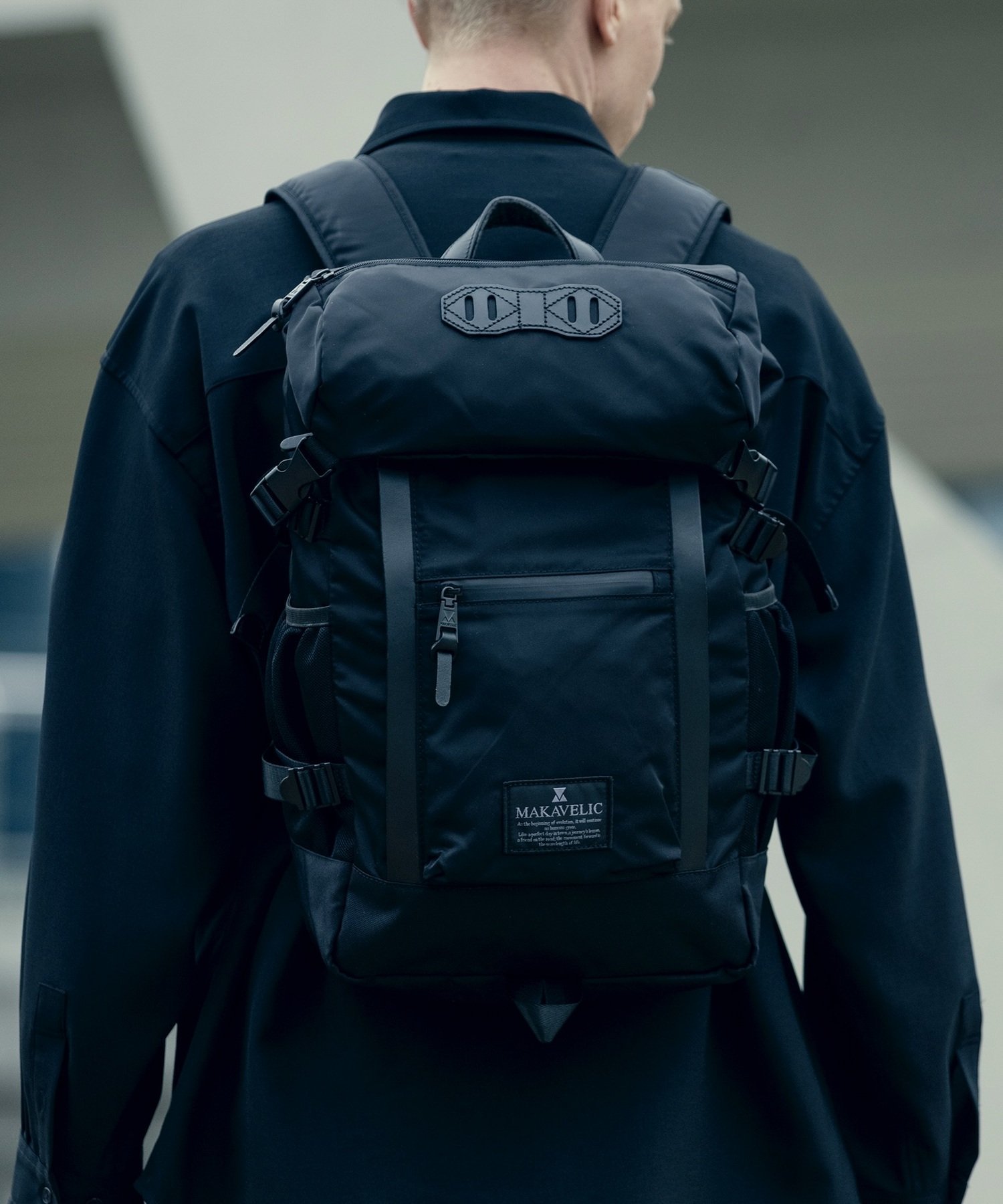MAKAVELIC｜DOUBLE LINE BACKPACK BLACK EDITION / リュックサック
