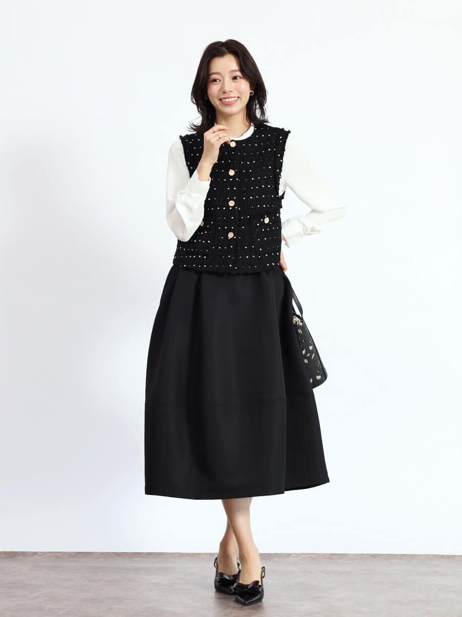 Vin｜ドットツイードショートジレ | Rakuten Fashion(楽天ファッション