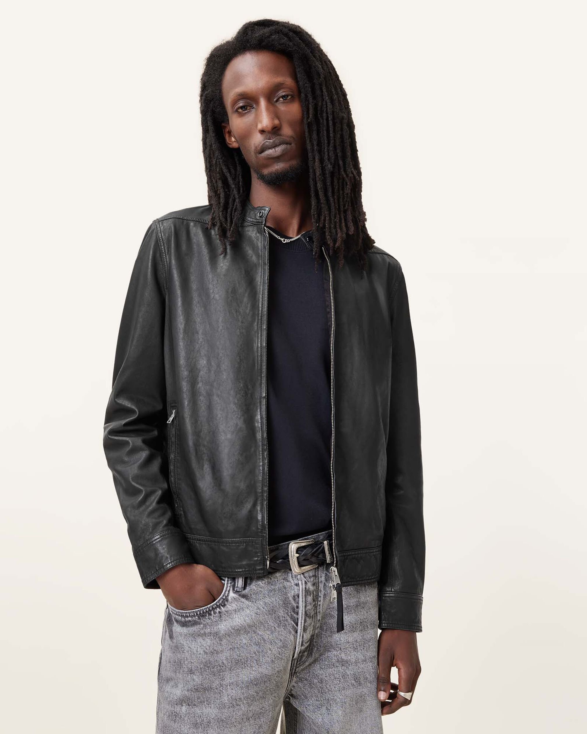 極美品 ALLSAINTS オールセインツ ラムスキン レザージャケット 黒 L