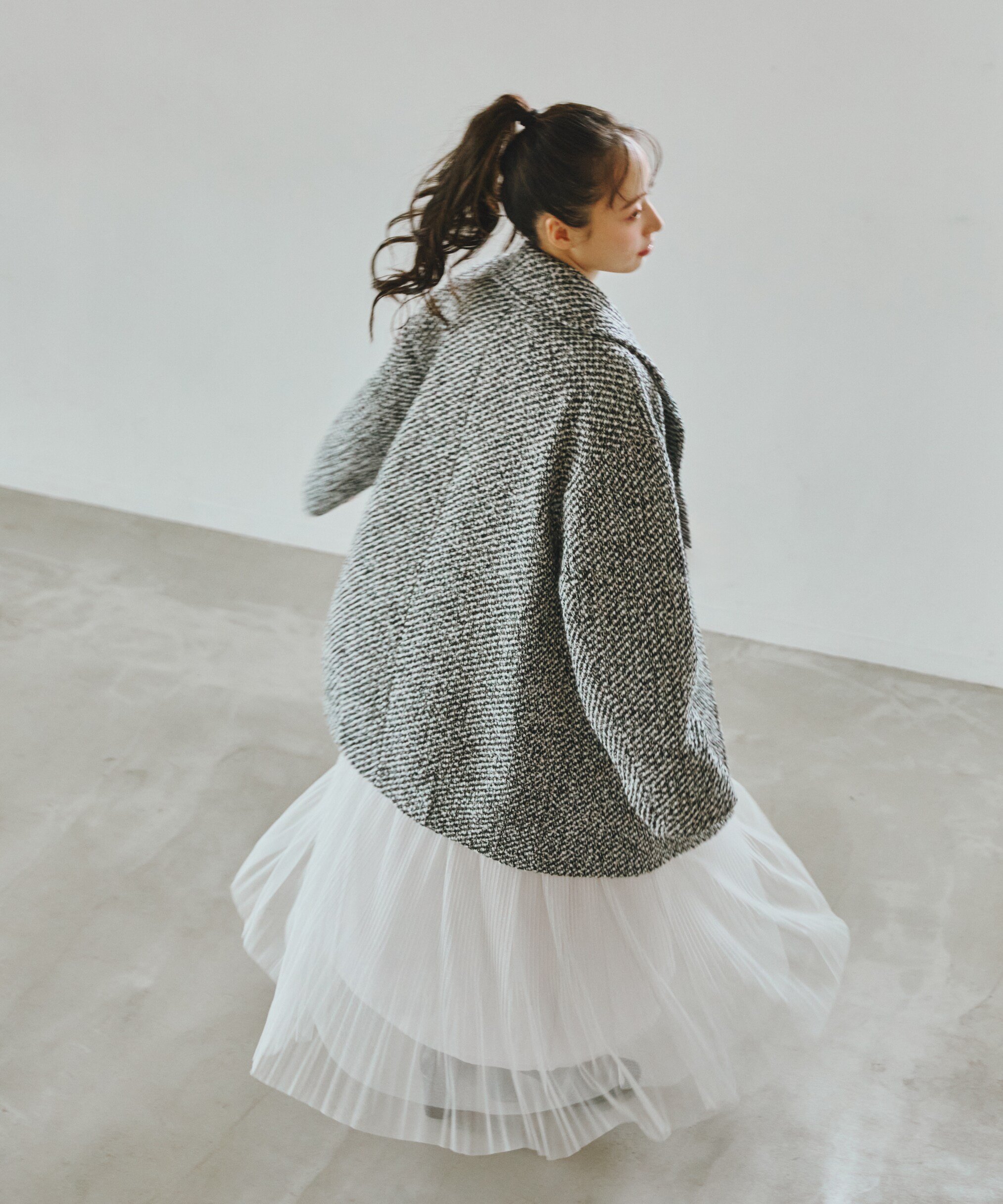 JILL by JILL STUART｜シャギー・ツィード素材バリエーションミドル丈