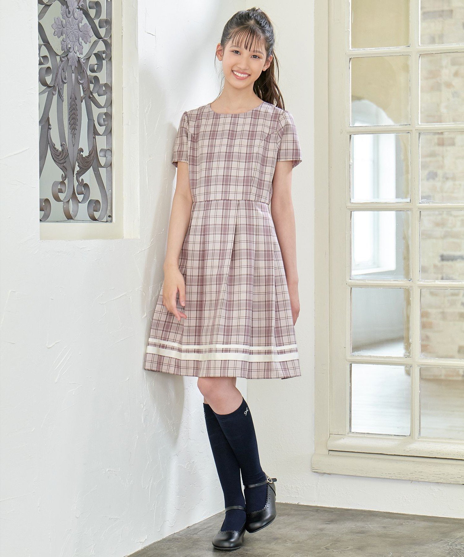 ANY｜【2点セット】セーラージャケット+チェックワンピース | Rakuten