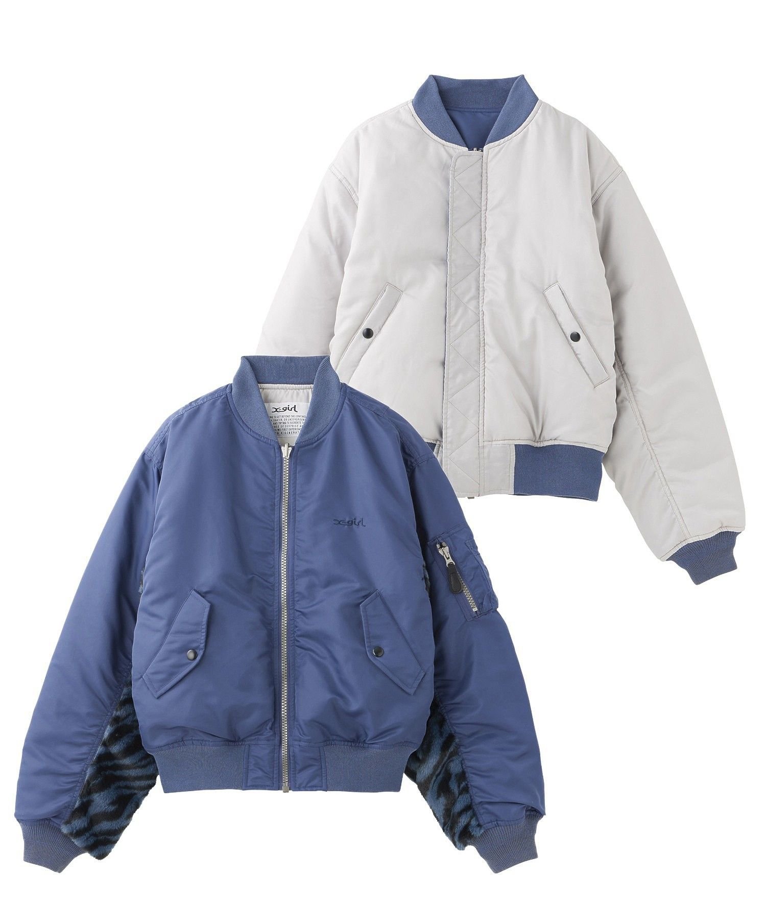 X-girl｜PANELED FUR REVERSIBLE MA-1 JACKET | Rakuten Fashion(楽天