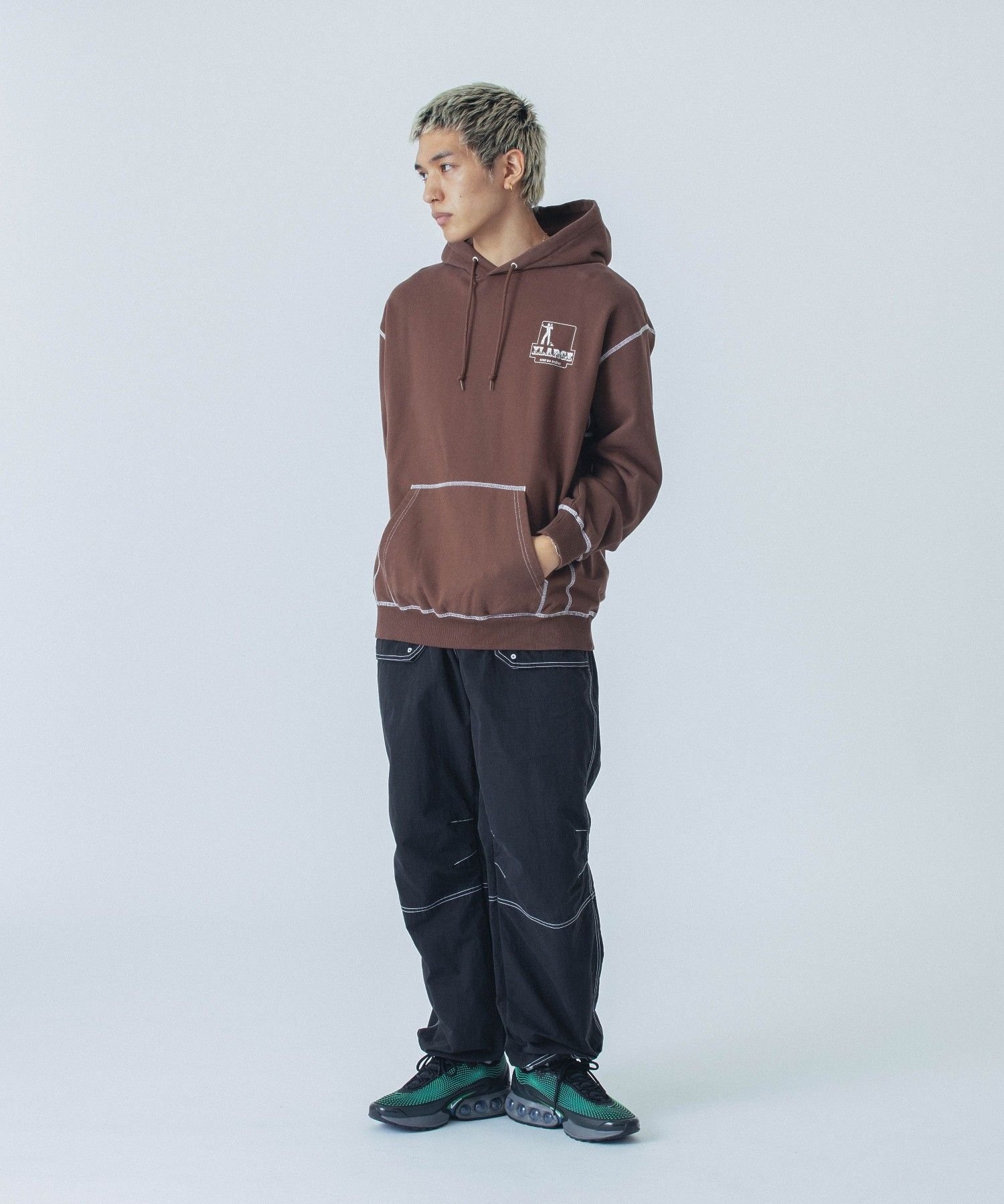 XLARGE｜CONTRAST STITCH PULLOVER HOODED SWEATSHIRT | Rakuten