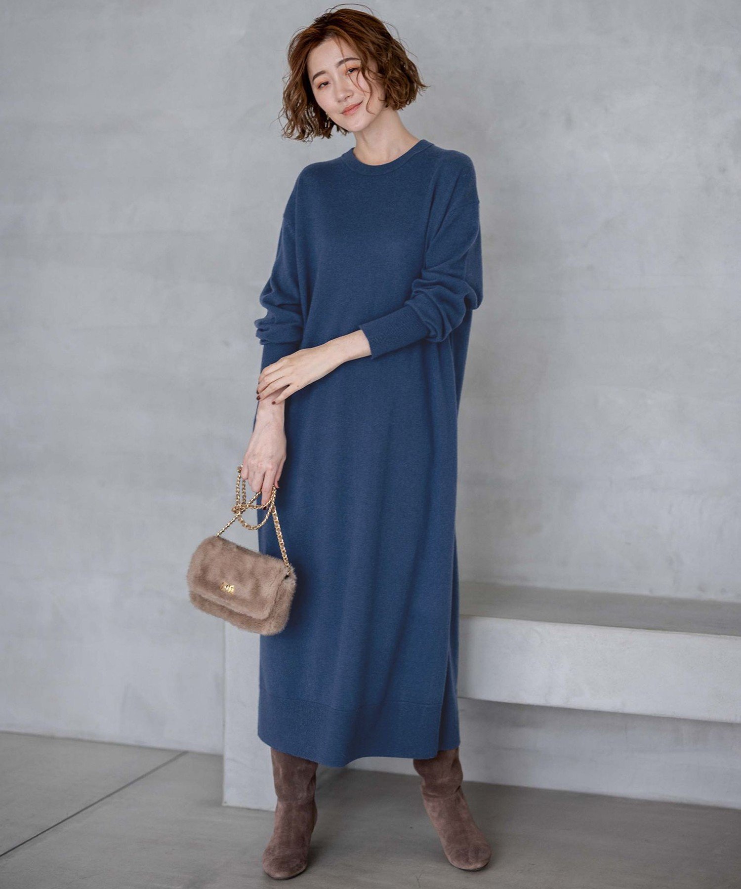23区｜【洗える】ウールカシミヤ ニットワンピース | Rakuten Fashion