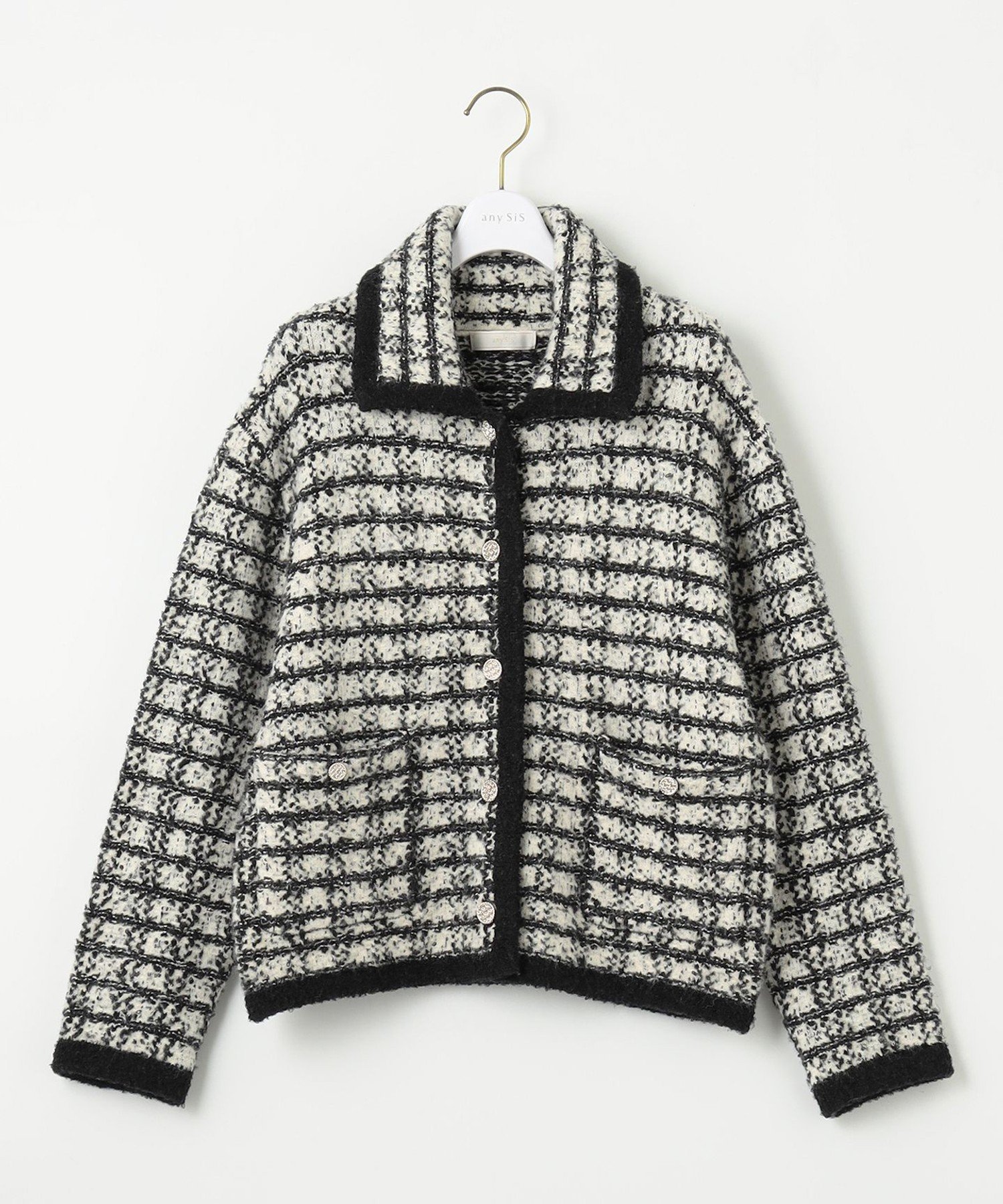 ANY SIS｜【洗える】襟付ツイード ジャケット | Rakuten Fashion(楽天