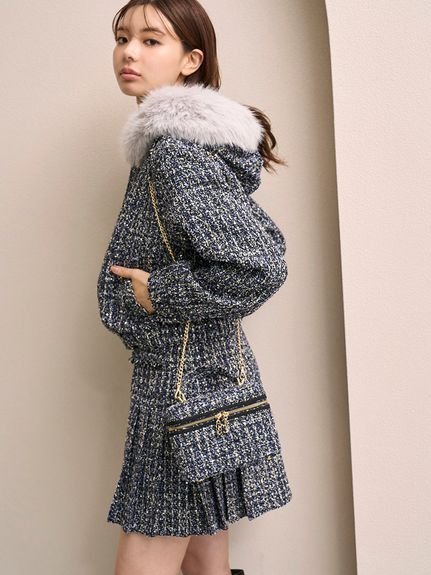 SNIDEL｜サイドプリーツツイードミニスカート | Rakuten Fashion(楽天