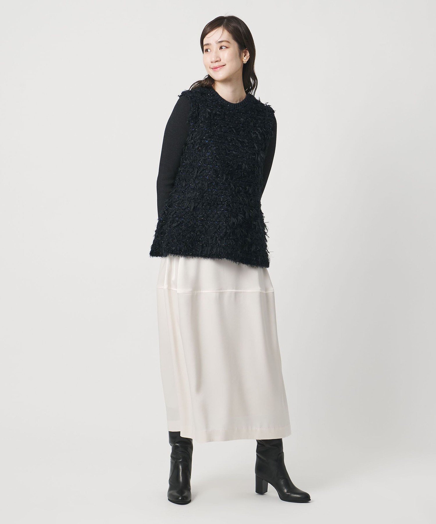 UNITED ARROWS｜ミックスヤーン ペプラム ベスト | Rakuten Fashion
