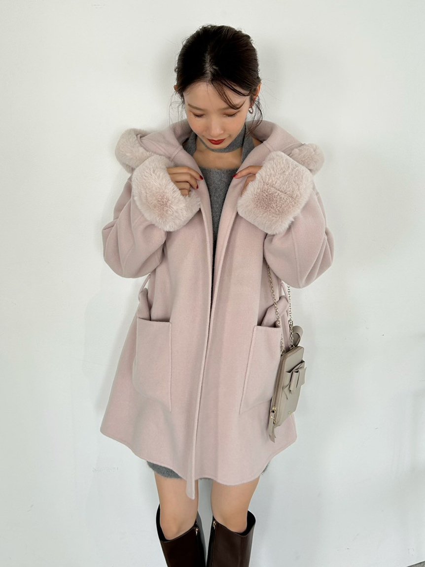 FRAY I.D｜【WEB限定カラー】ファーリバーミドルコート | Rakuten