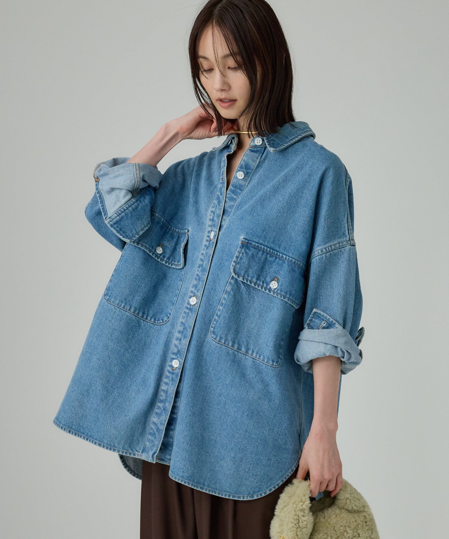 BABYLONE｜デニムビッグシャツ | Rakuten Fashion(楽天ファッション