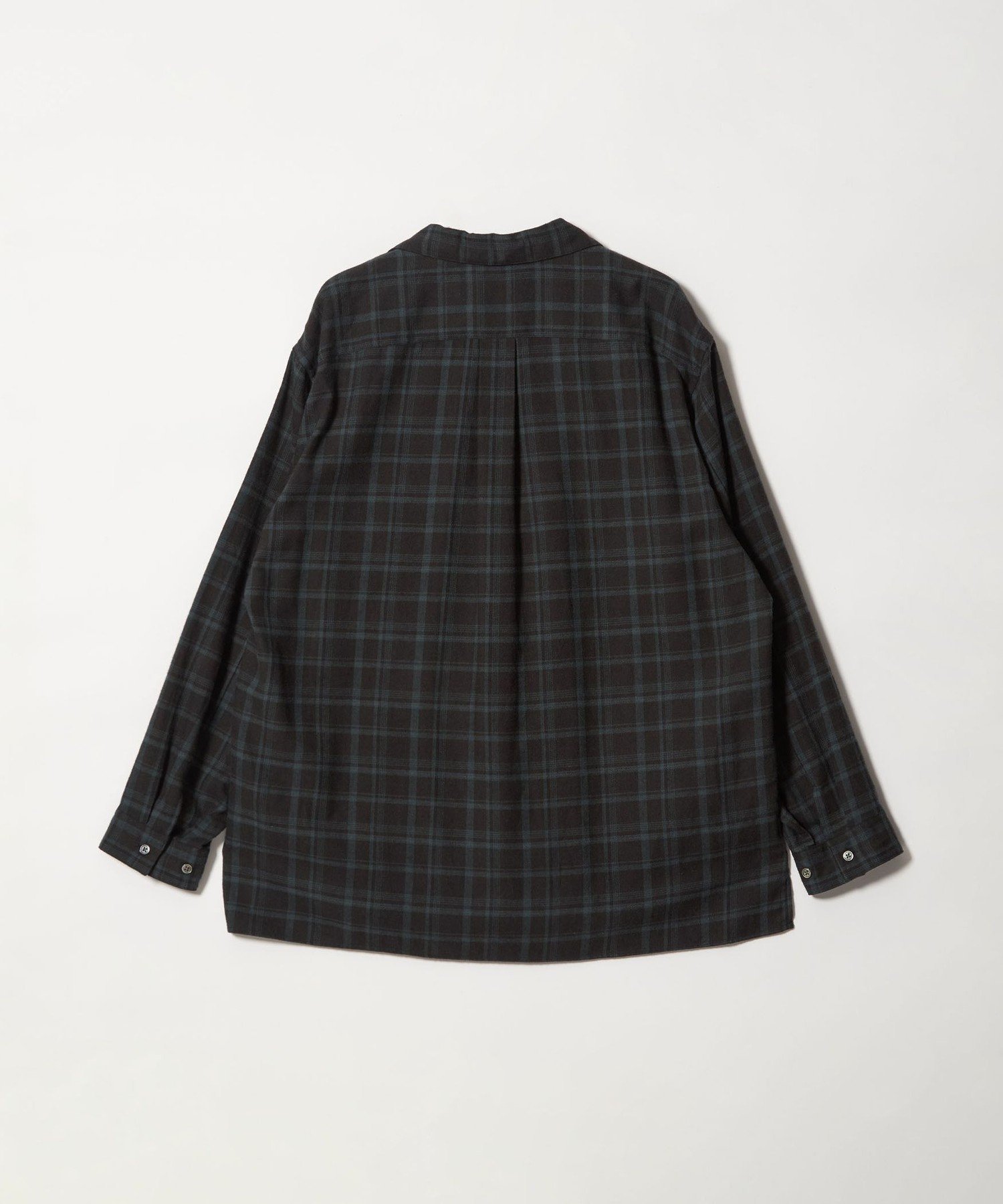 Steven Alan　ネル マドラスチェック オープンカラー シャツ BOX BEAUTY&YOUTH UNITED ARROWS｜<Steven Alan> ネル マドラスチェック