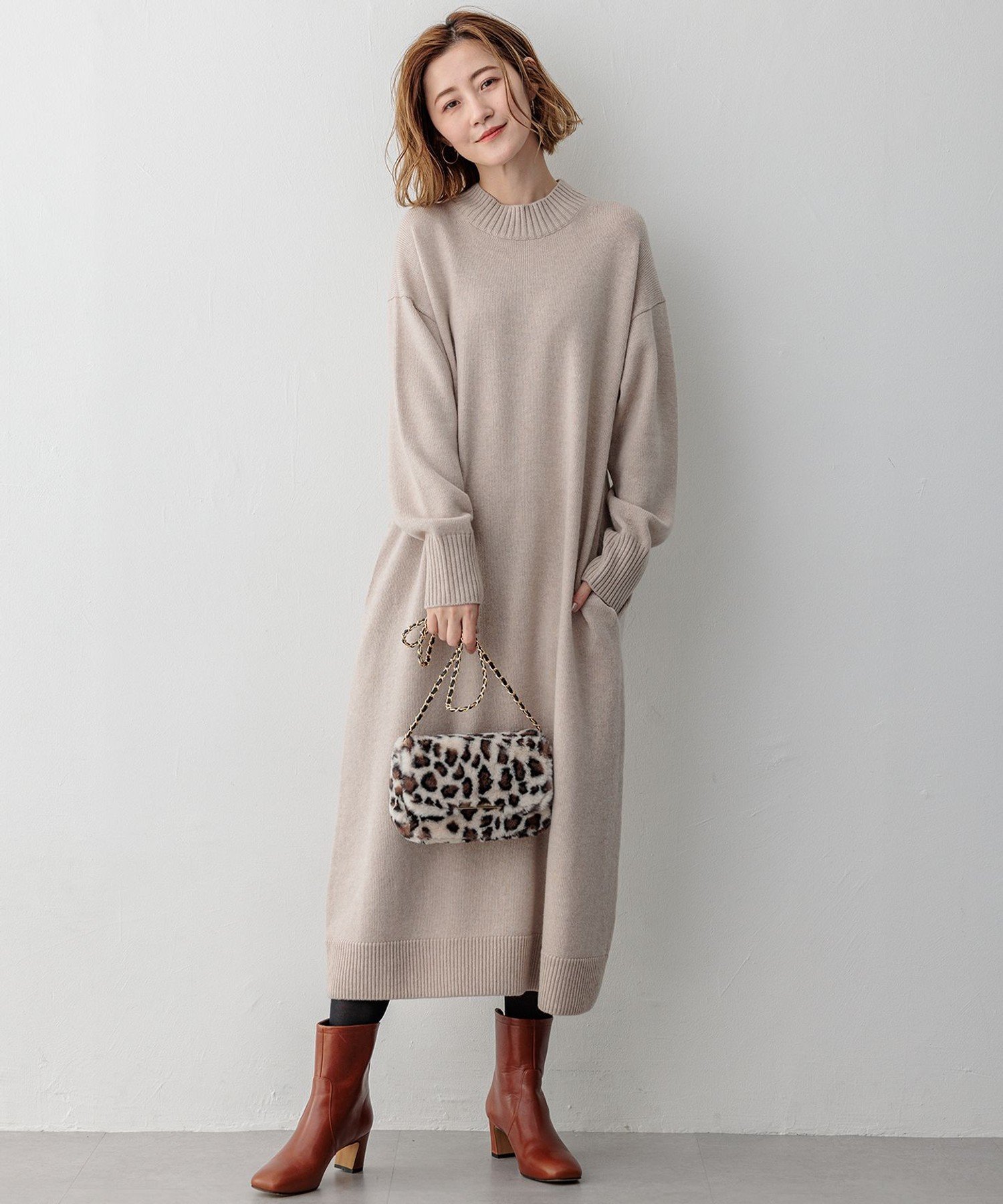 23区｜【洗える】カシミヤブレンド ニットワンピース | Rakuten