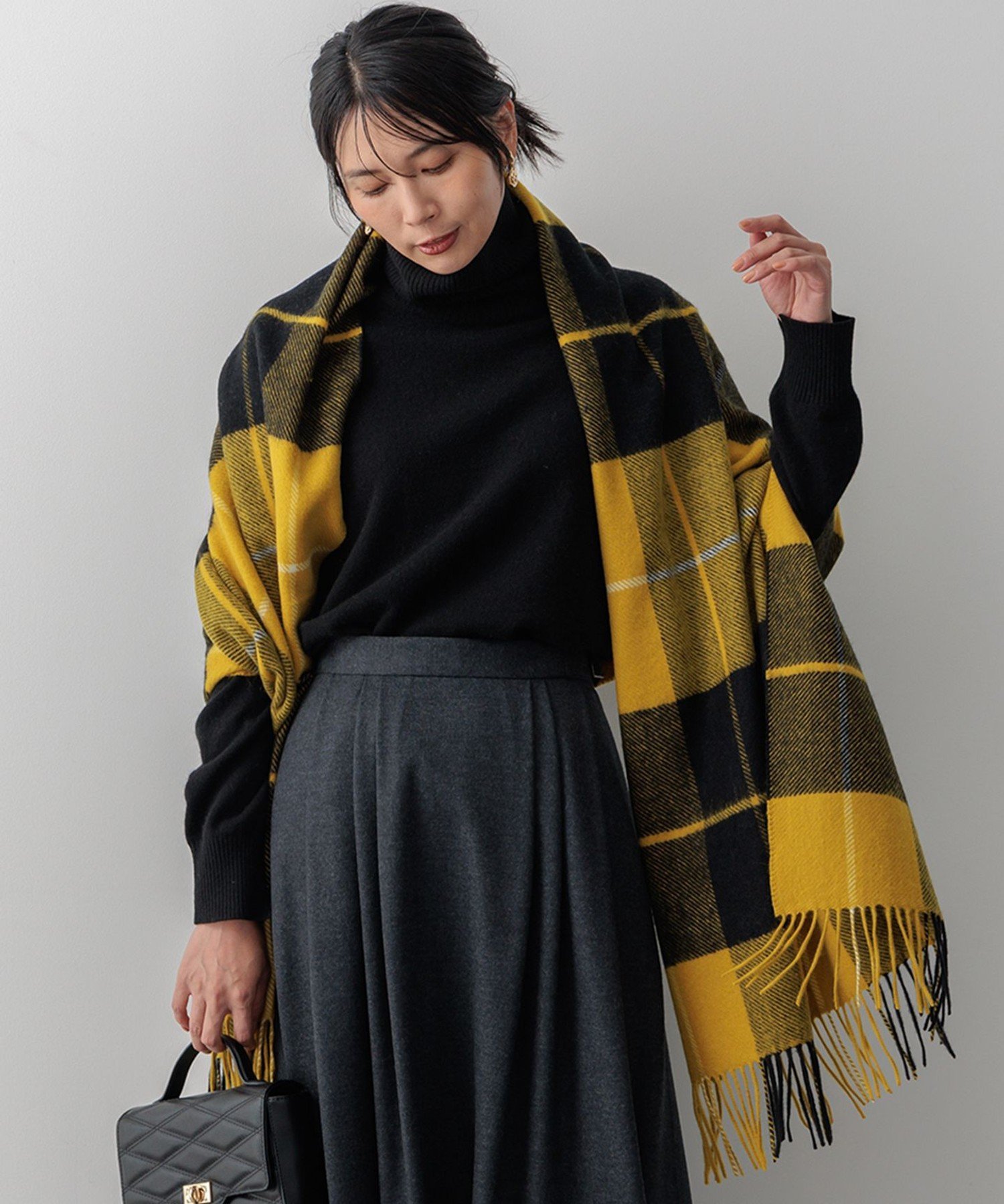 23区｜カシミヤ チェック ストール | Rakuten Fashion(楽天
