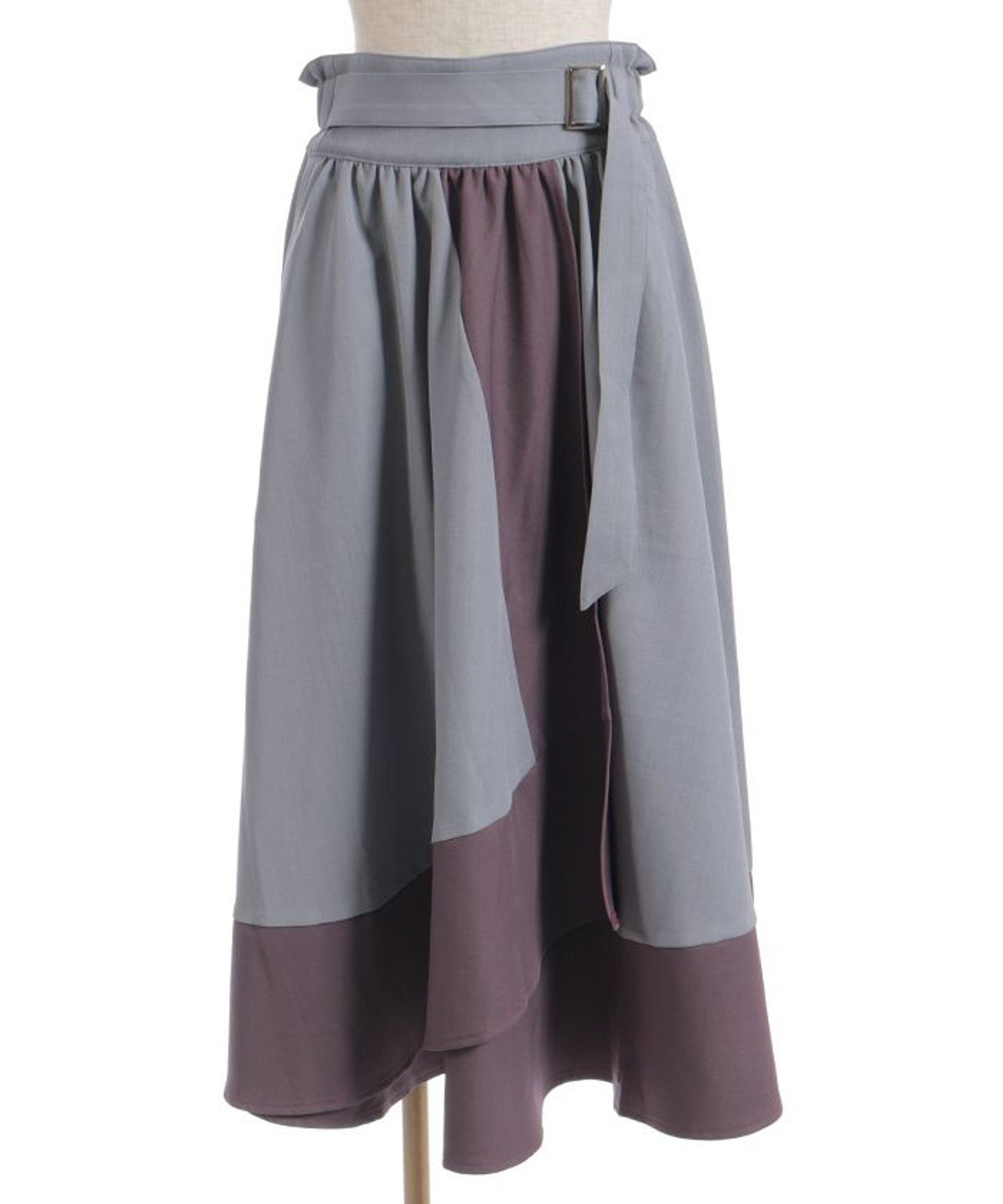 axes femme｜飾りベルト付配色ラップスカート | Rakuten Fashion(楽天