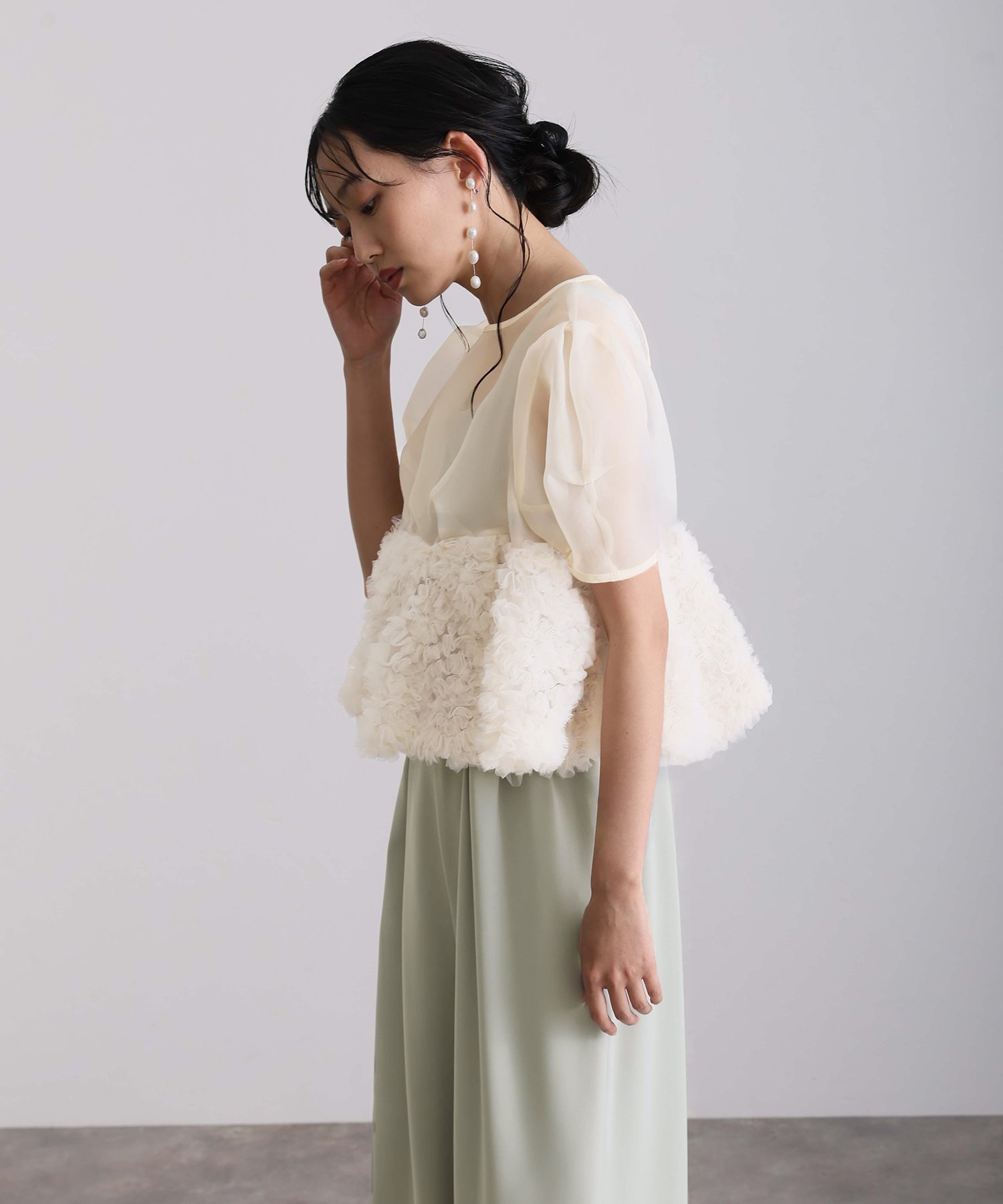 PourVous｜ペプラムセットアップパンツドレス 2点セット 結婚式