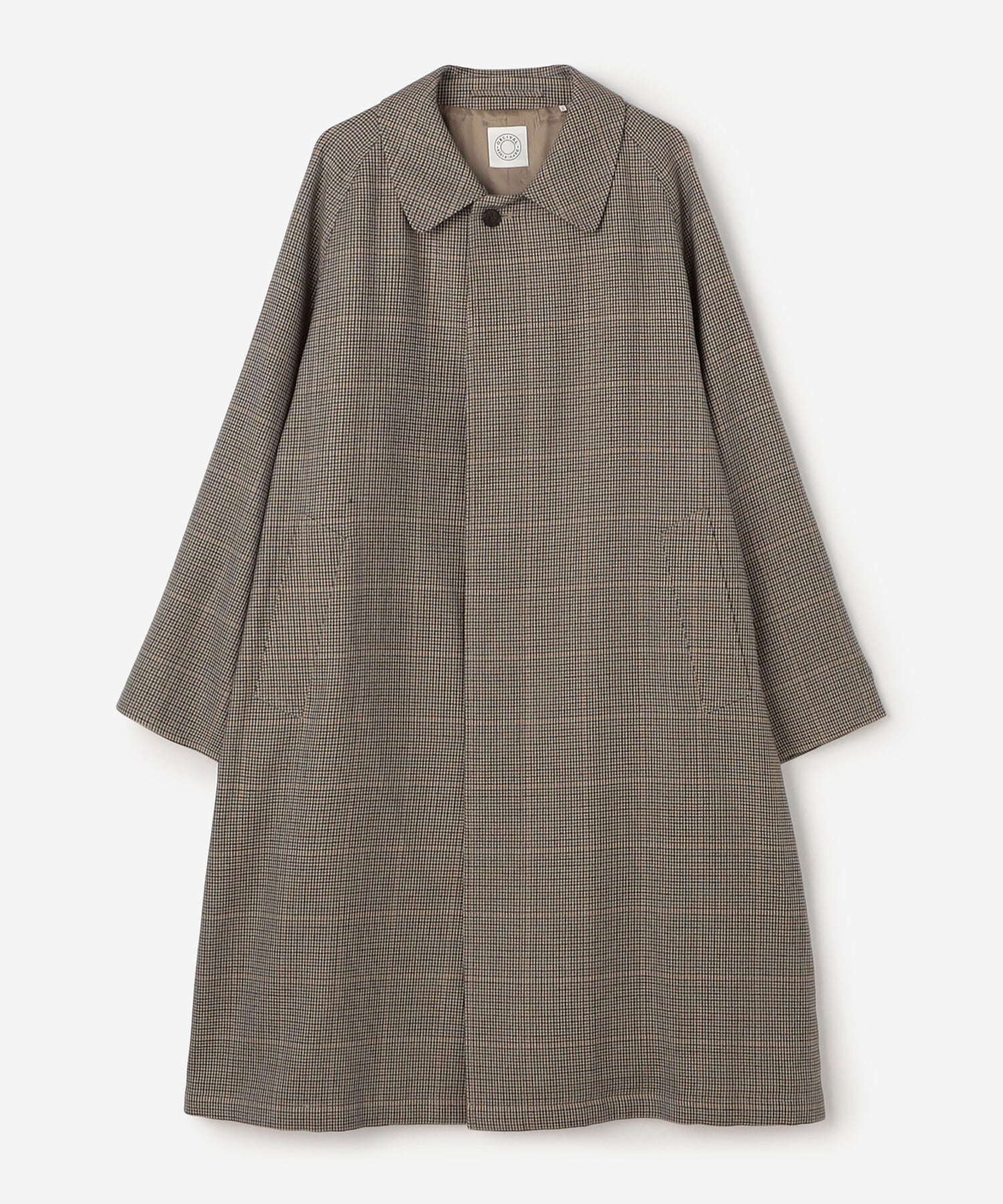 ぴ*ー様 新品★オーシバル★ウールチェックバルマカーンコート★ベージュ4 ぴ*ー様 新品☆オーシバル☆ウールチェックバルマカーンコート