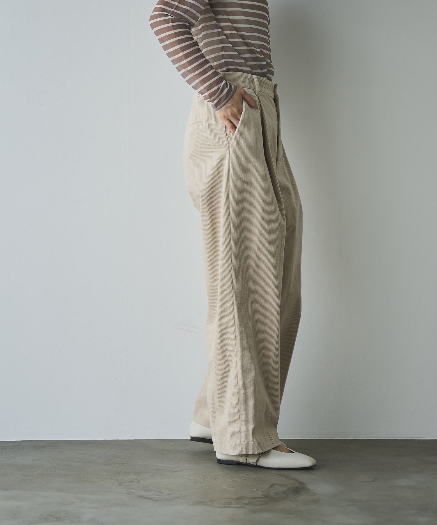 coen｜コーデュロイタックワイドパンツ | Rakuten Fashion(楽天