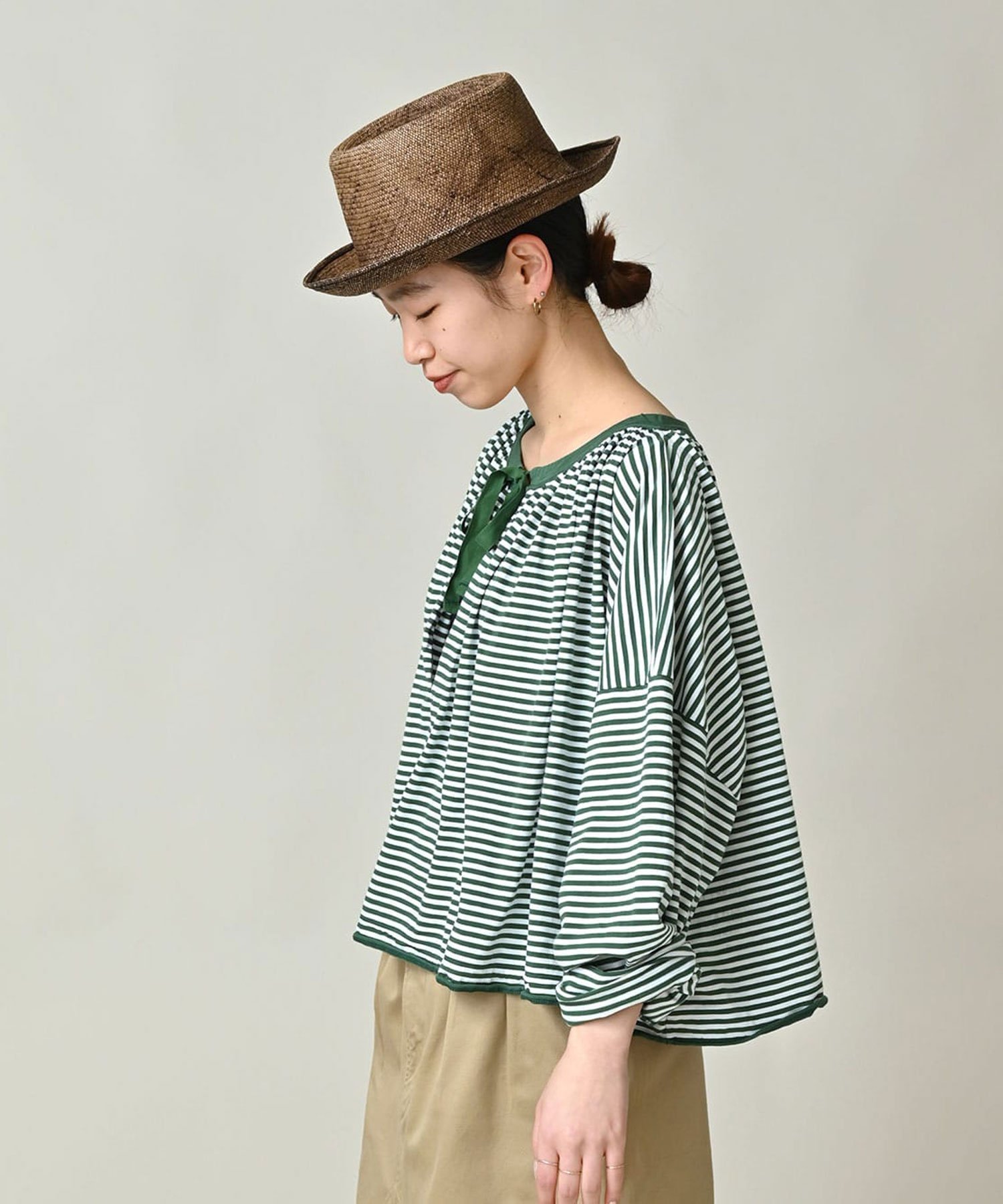 45R｜スーピマ天竺のギャザーブラウス | Rakuten Fashion(楽天