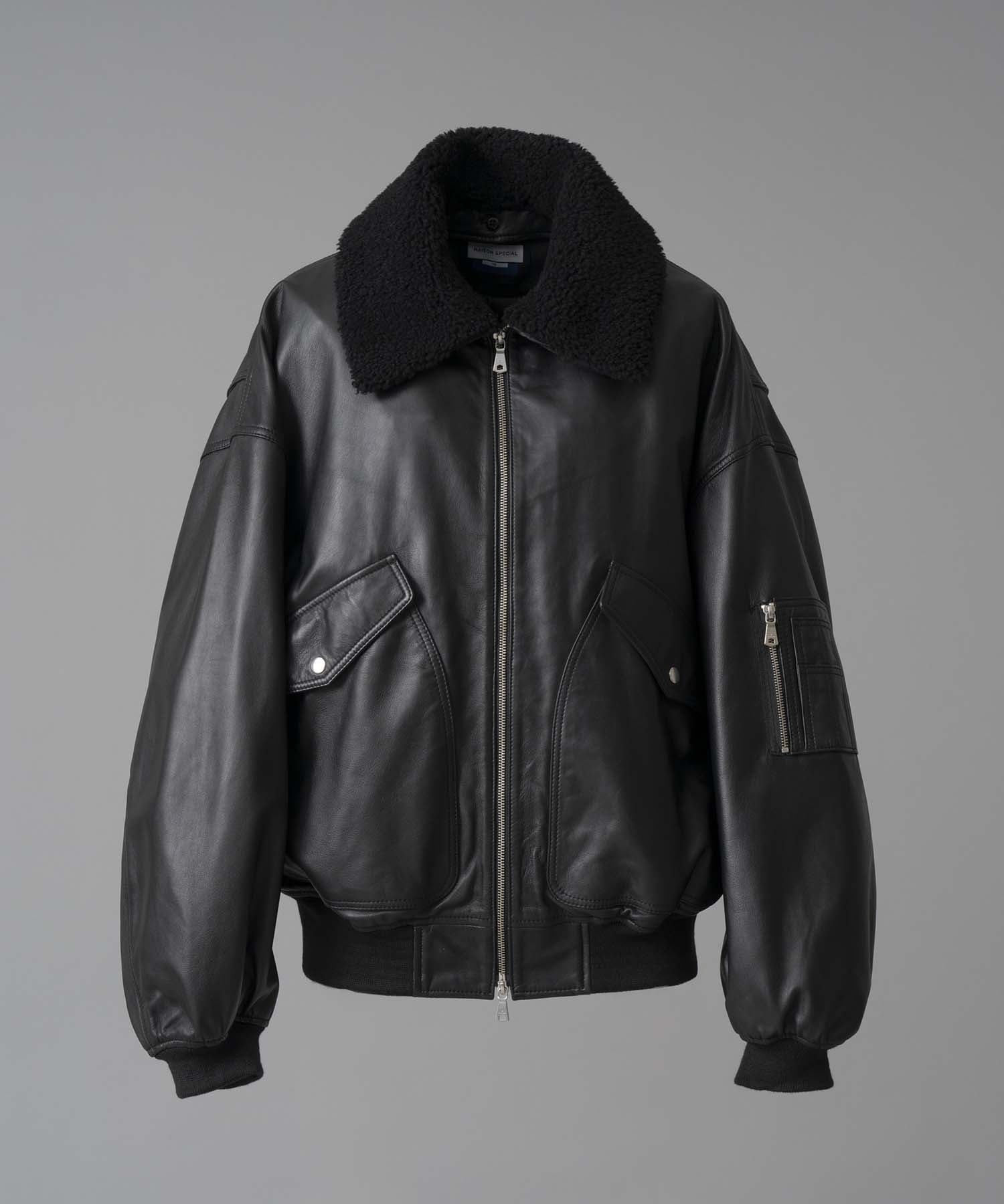 MAISON SPECIAL｜Sheep Leather Mouton Prime-Over G-1 Flight Jacket
