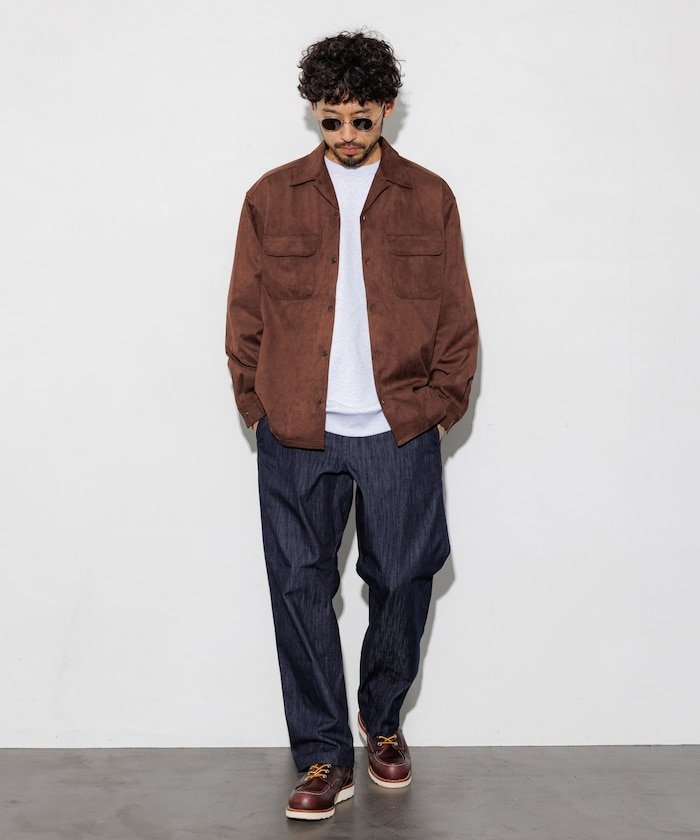 FREAK'S STORE｜レザレッド スウェード オープンカラー ロングスリーブ