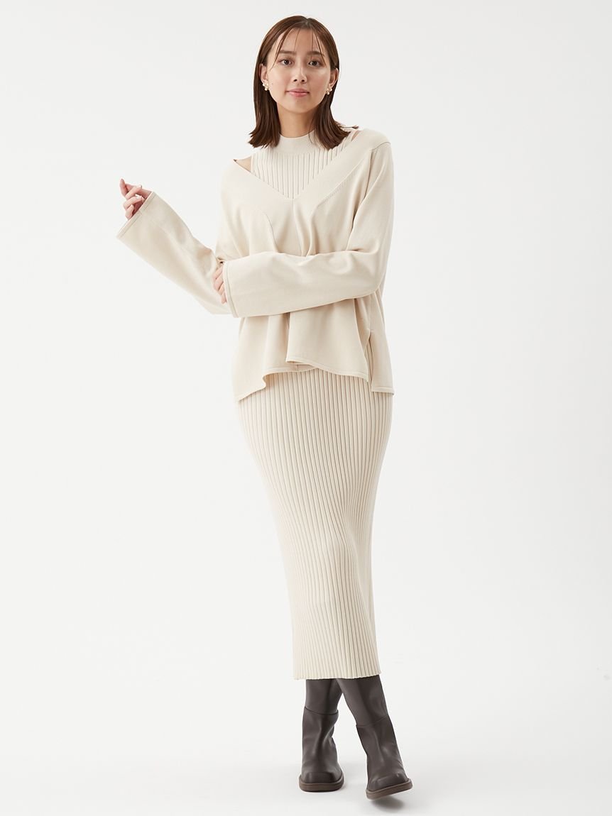 Mila Owen｜両得レイヤードニットワンピ | Rakuten Fashion(楽天