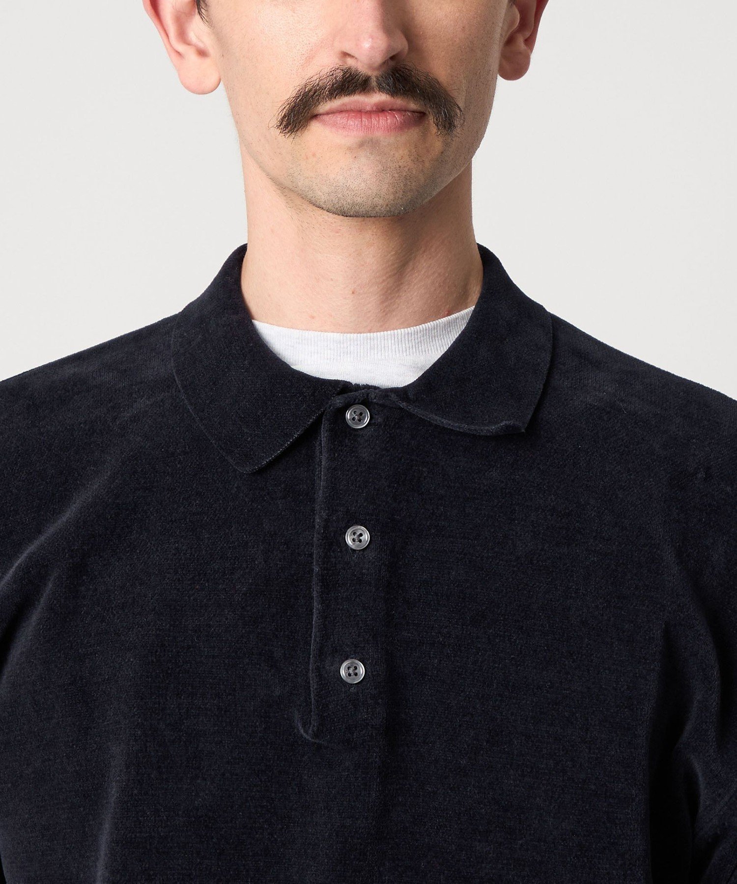 ＜Steven Alan＞ 3B コットン ニット ポロシャツ　2025 Steven Alan＞ オーストラリアンラムズウール ポロカラー ニット