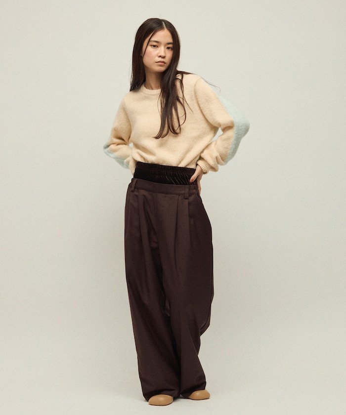 FREAK'S STORE｜アルパカ混 バイカラー ニットプルオーバー 25AW