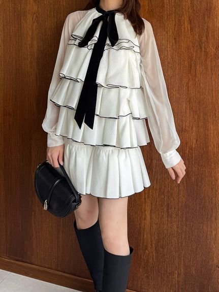 SNIDEL｜ティアードラッフルミニドレス | Rakuten Fashion(楽天