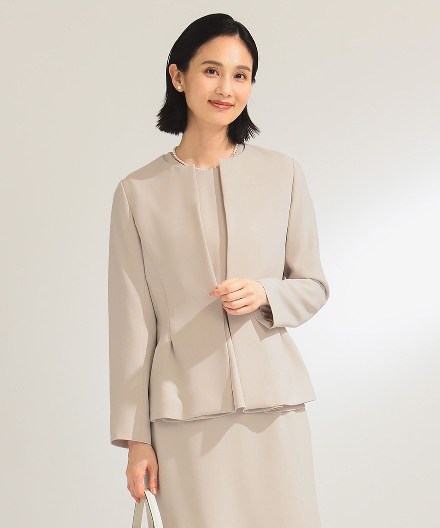 Demi-Luxe BEAMS｜＜セットアップ対応＞トリアセ ペプラムジャケット