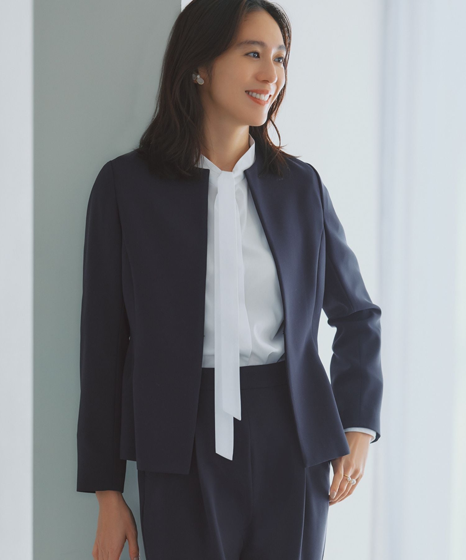 Demi-Luxe BEAMS｜＜セットアップ対応＞トリアセ ペプラムジャケット