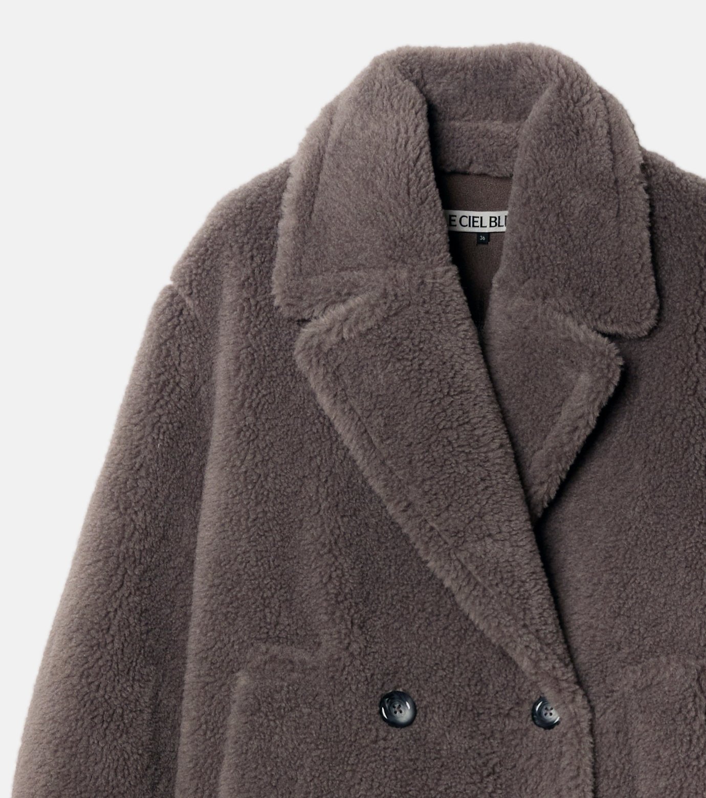 LE CIEL BLEU｜フェイクシアリングコクーンコート / Faux Shearling