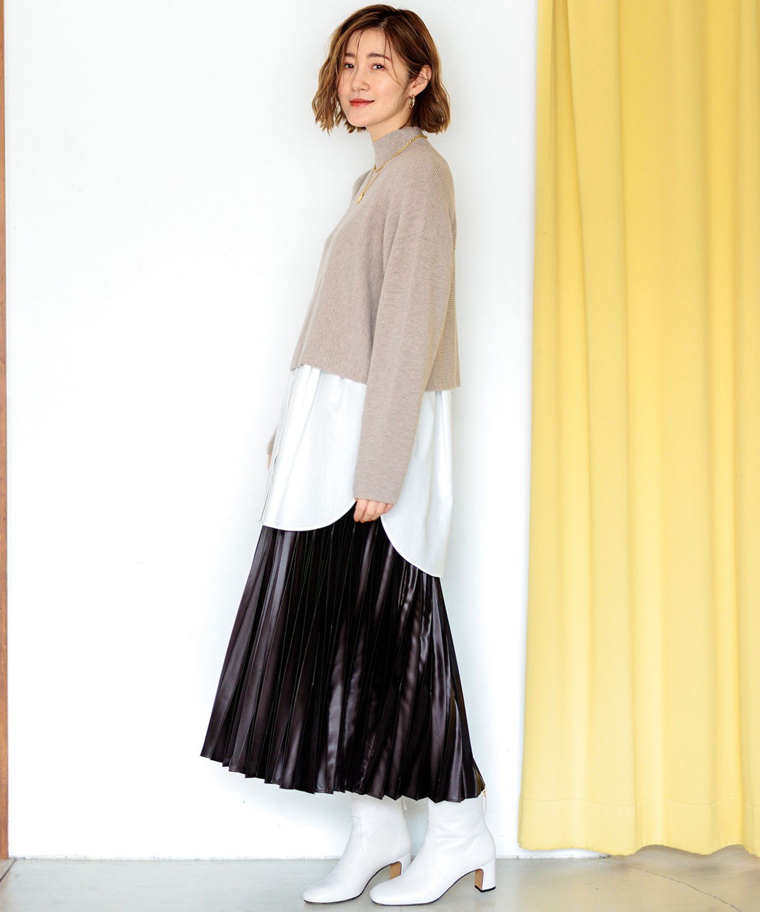 23区｜【洗える】レザーライクプリーツ スカート | Rakuten Fashion