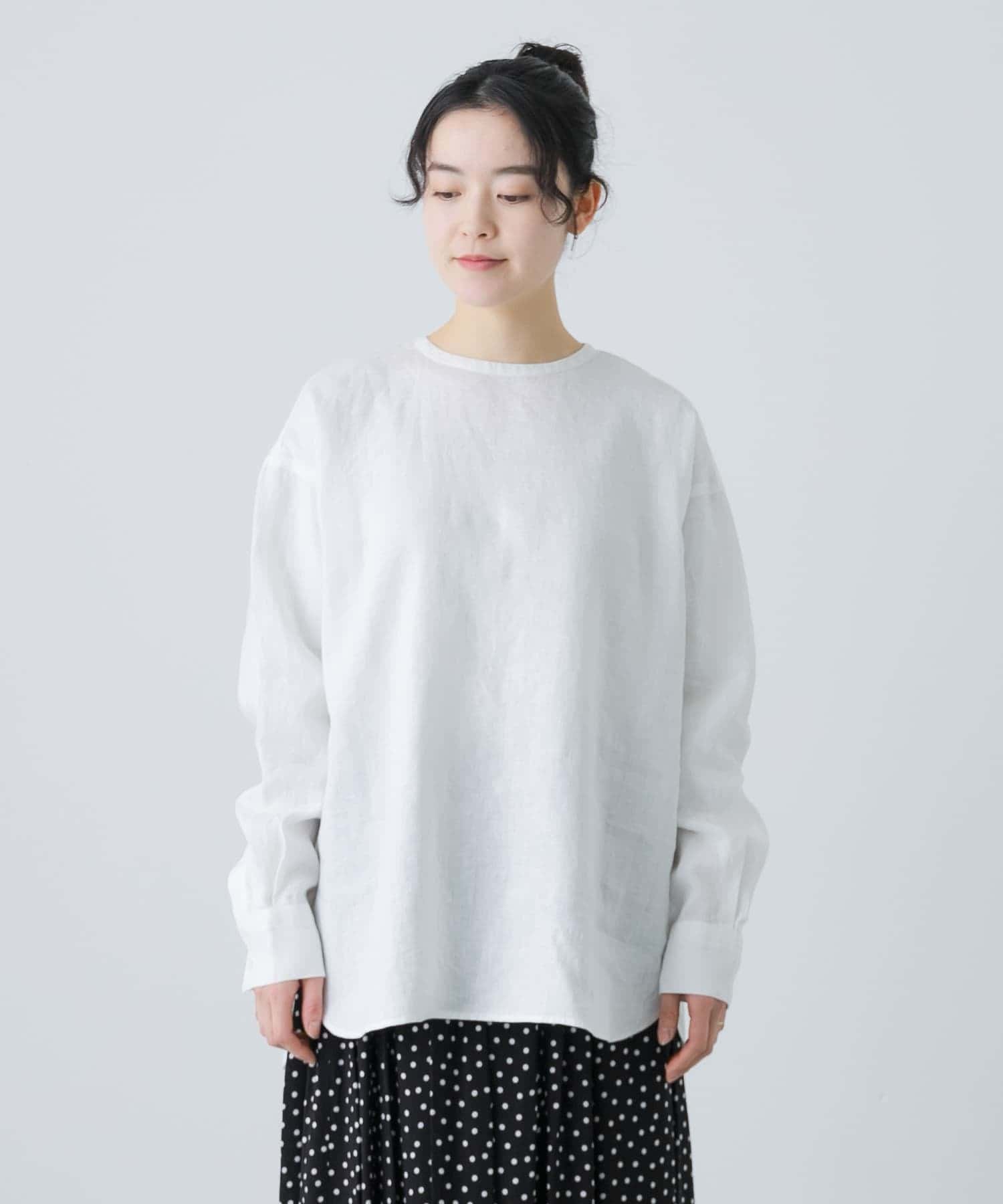 かぐれ｜リネンクルーネックプルオーバー | Rakuten Fashion(楽天