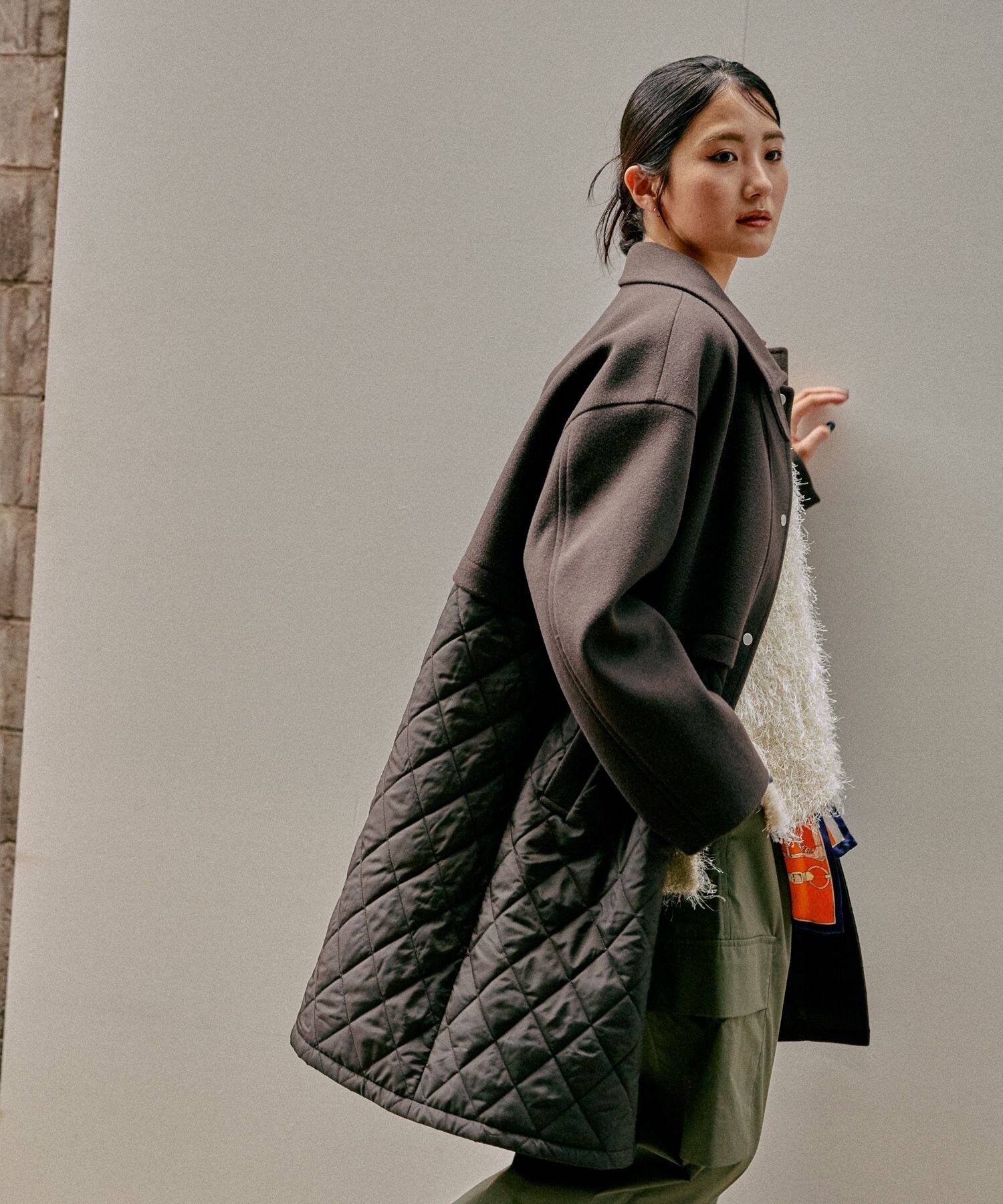 GLOBAL WORK｜ウールライク切り替えコート/499669 | Rakuten Fashion