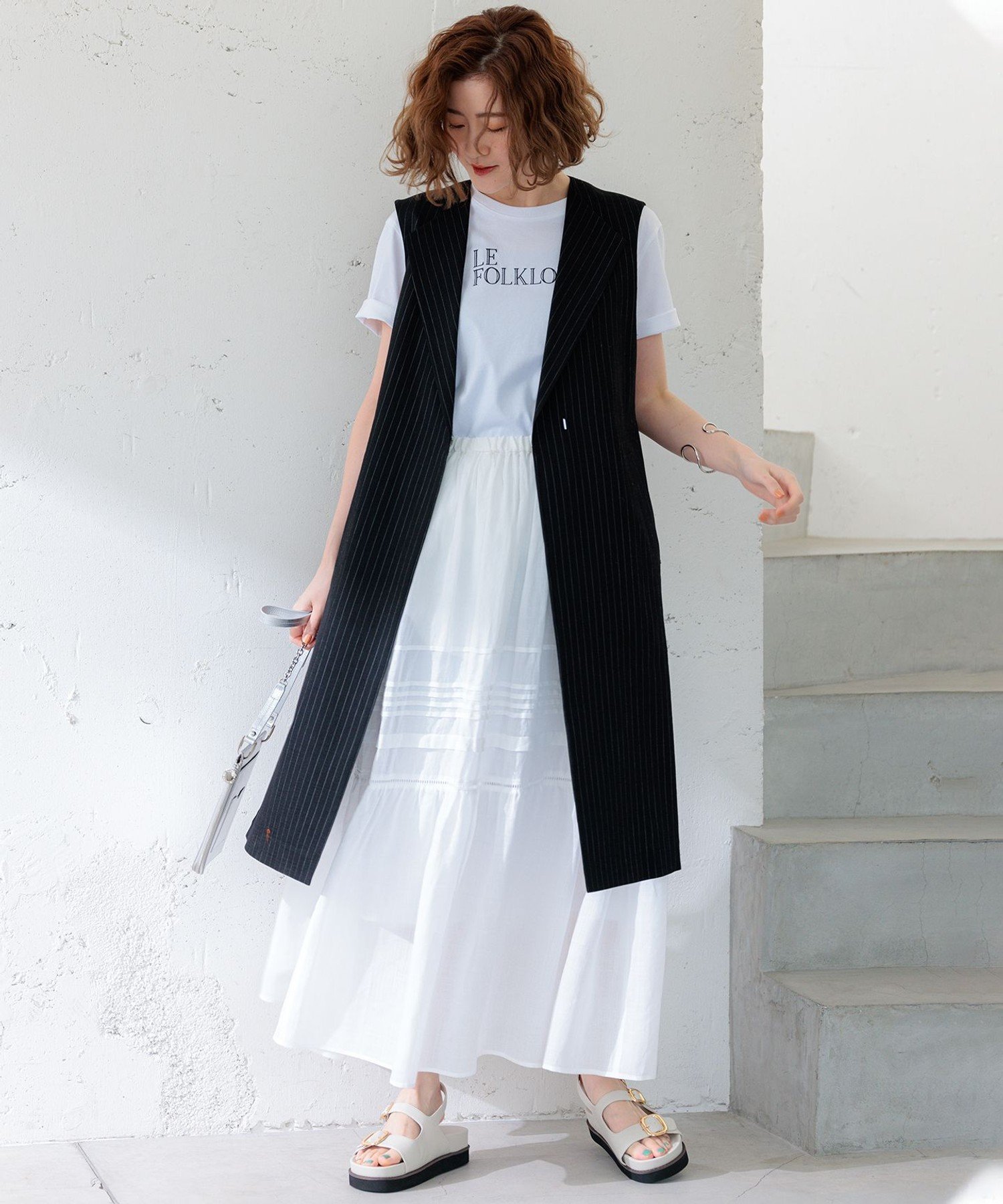 23区｜【CLASSY.6月号掲載/洗える】リネンレーヨンストレッチ ジレ