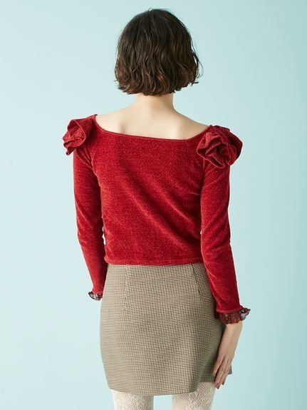 LILY BROWN｜モールフリルニットトップス | Rakuten Fashion(楽天