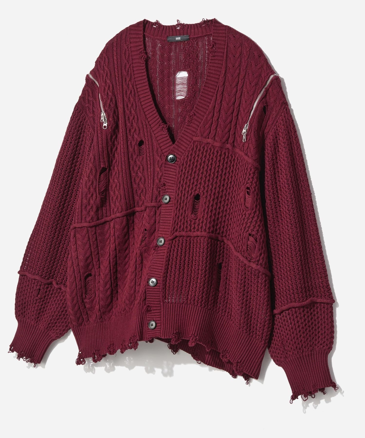 HARE｜BIGダメージZIPカーディガン | Rakuten Fashion(楽天