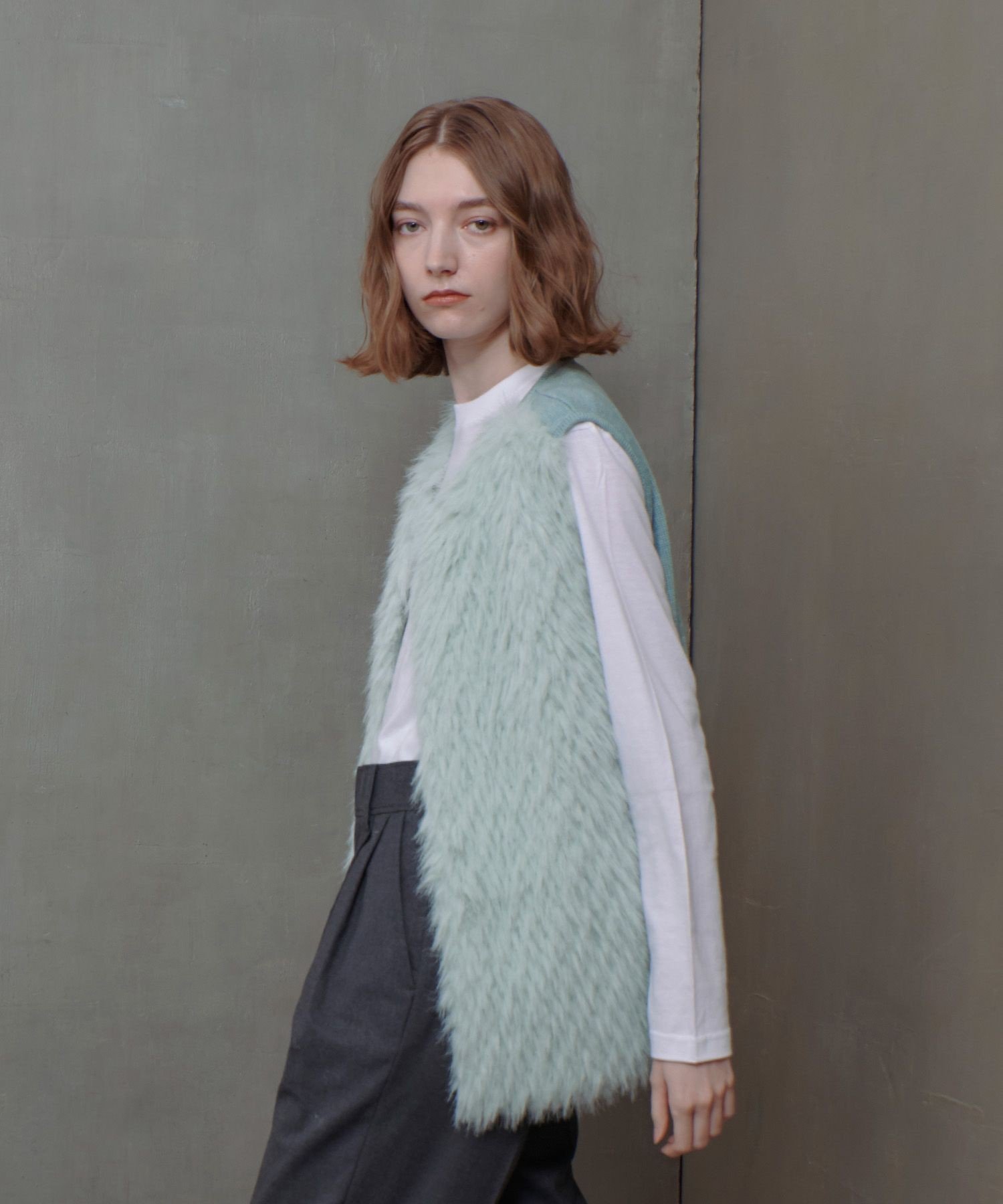 allureville｜ジャガードフェイクファーコンビニットジレ | Rakuten