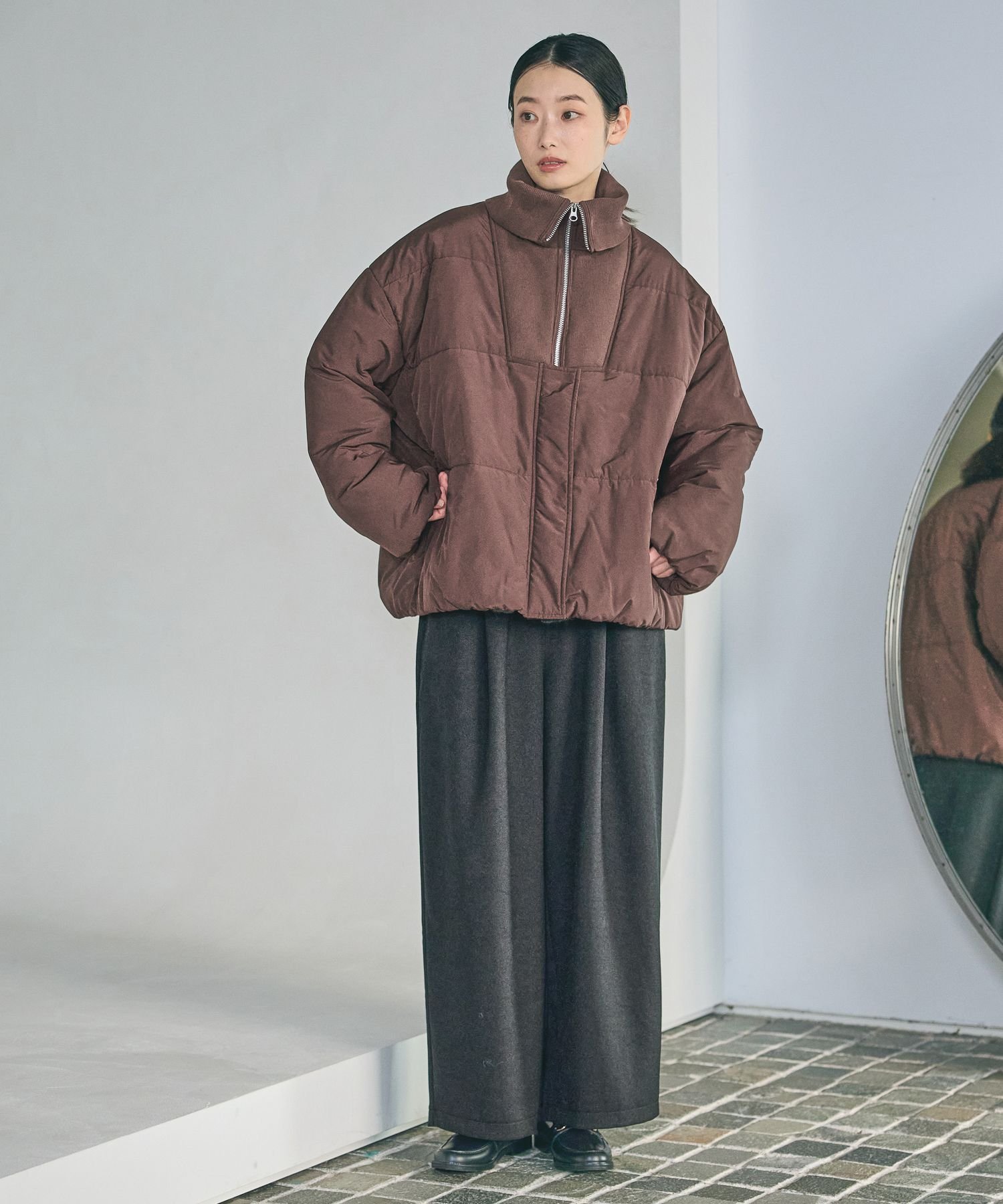 LAKOLE｜ハーフZIP風中綿ブルゾン | Rakuten Fashion(楽天ファッション