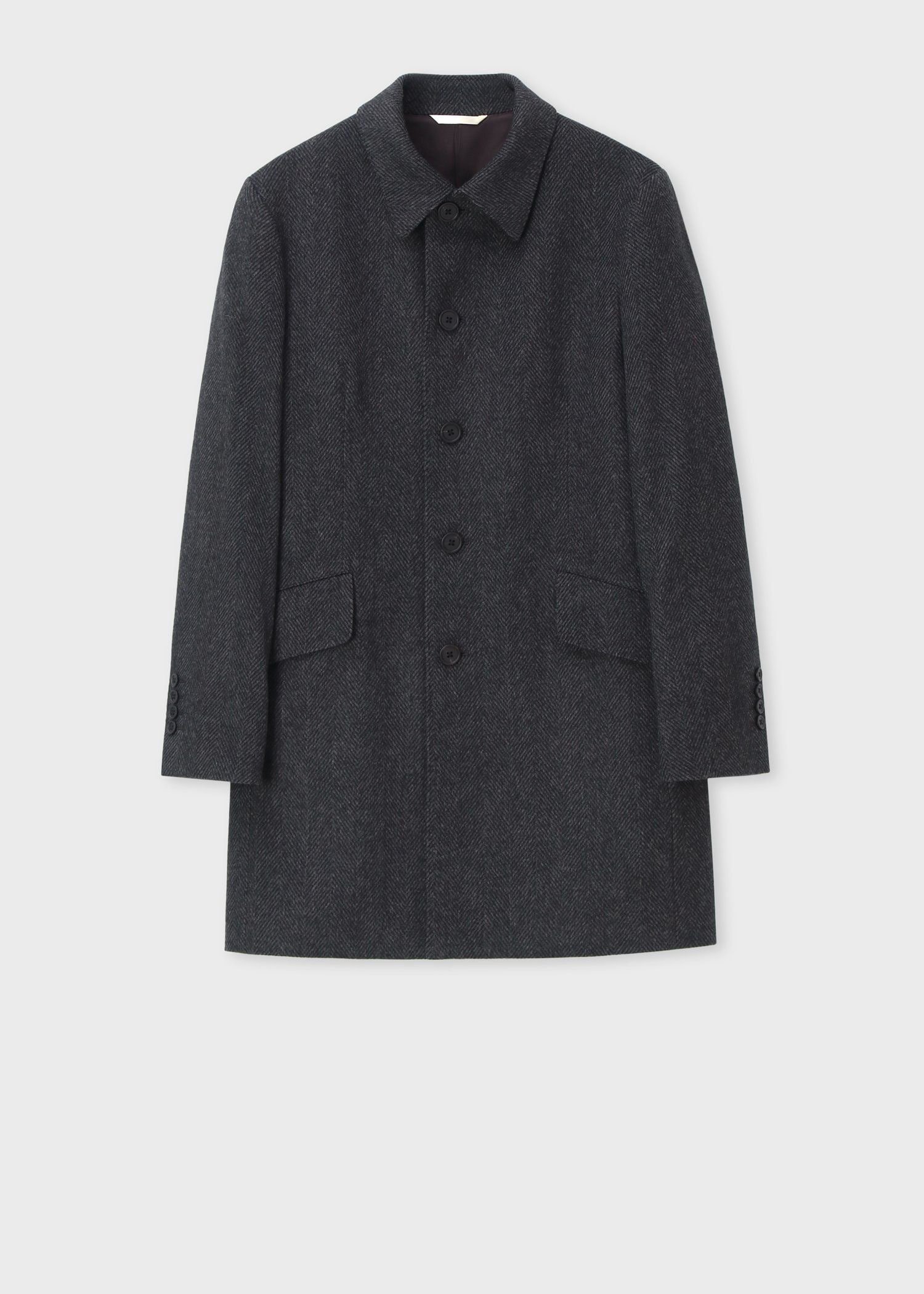 Paul Smith｜ヘリンボーン ウールカシミヤ ステンカラーコート