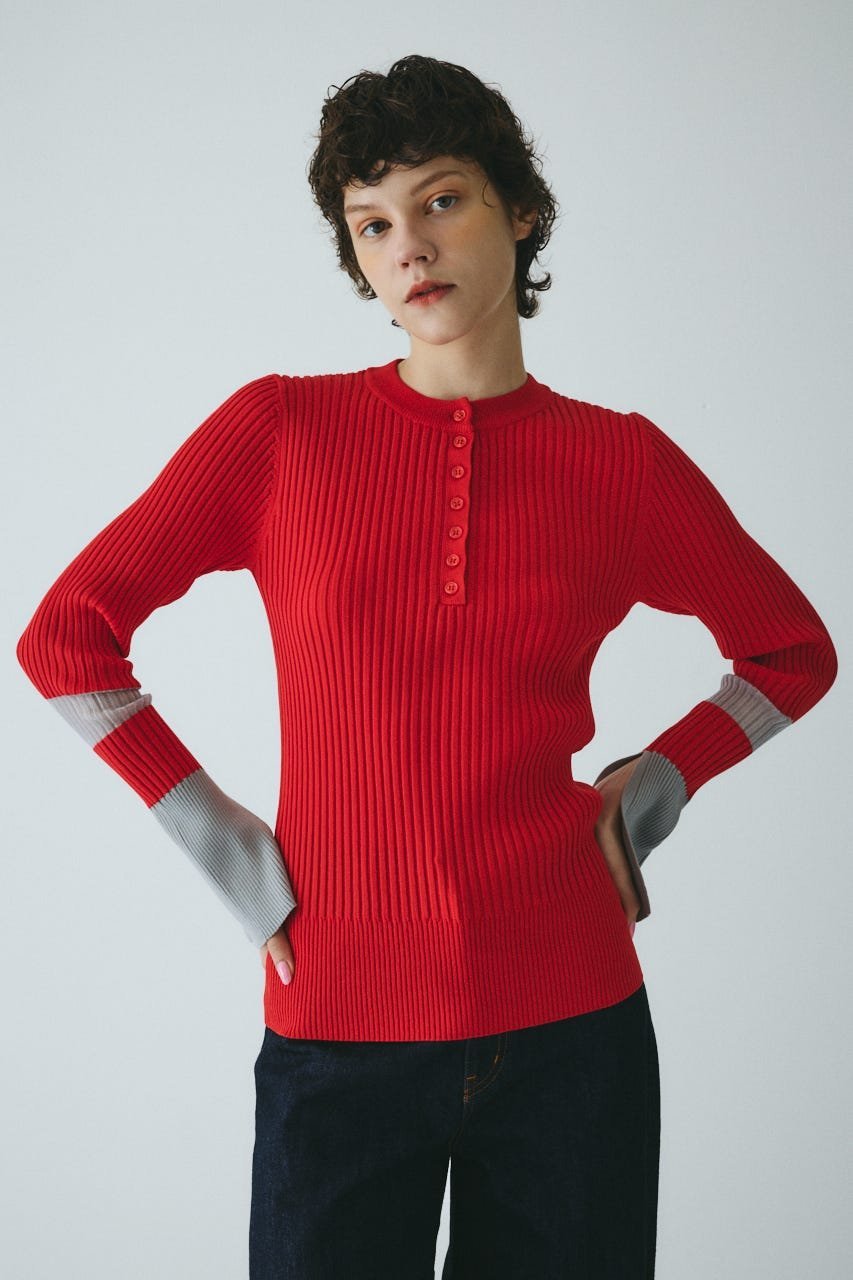 HeRIN.CYE｜Henley neck knit tops | Rakuten Fashion(楽天