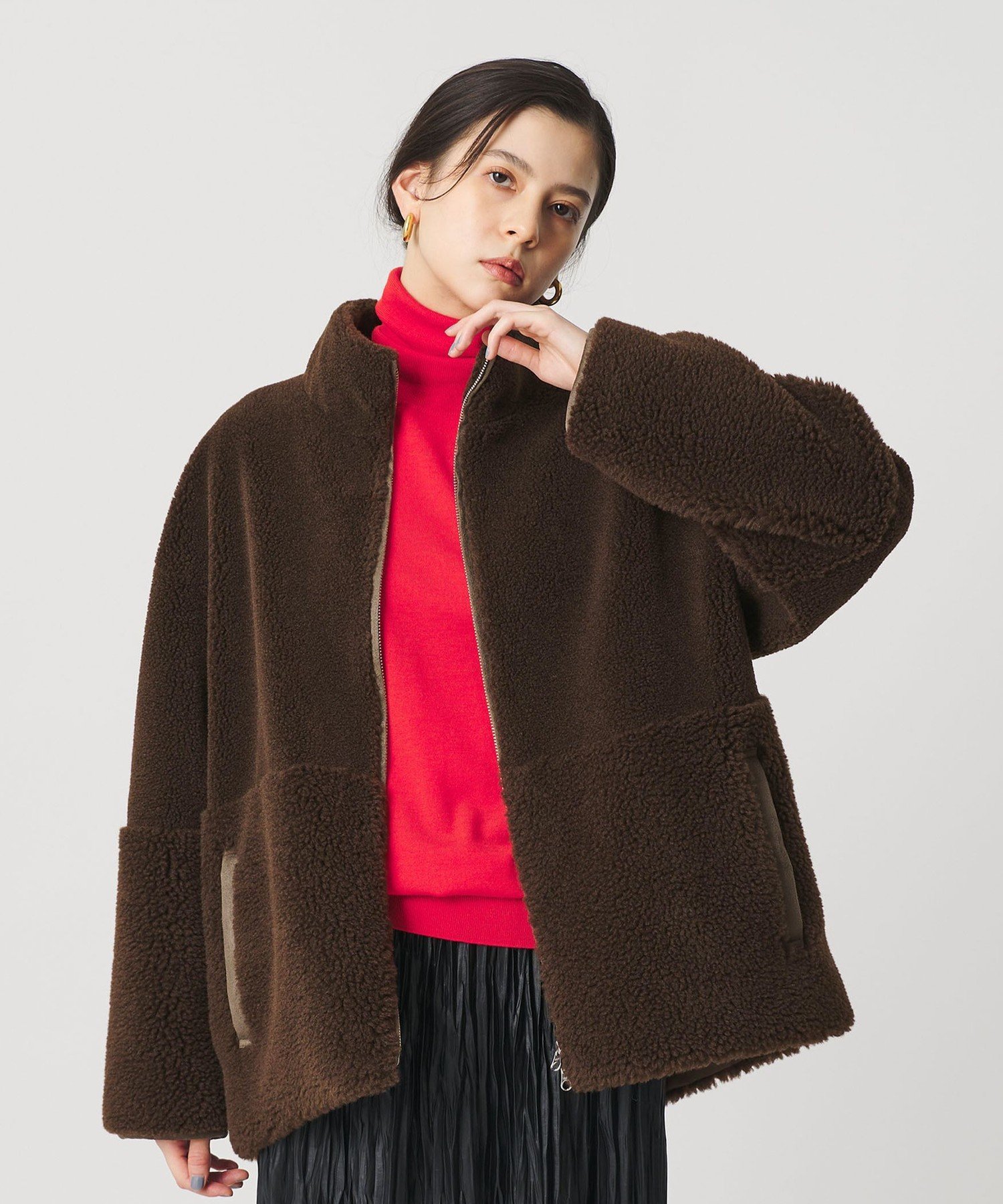 BEAUTY&YOUTH UNITED ARROWS｜ボア スタンドカラー ジップブルゾン