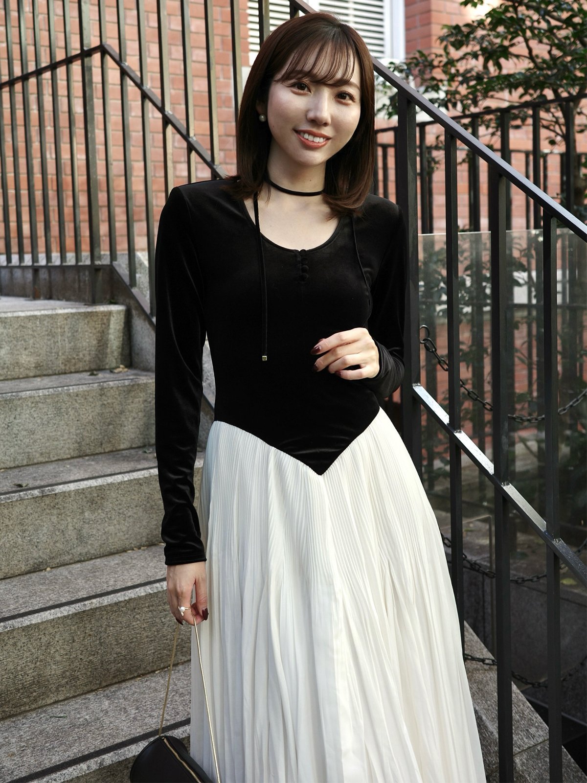 anuans｜ベロアシフォンドッキングワンピース | Rakuten Fashion(楽天