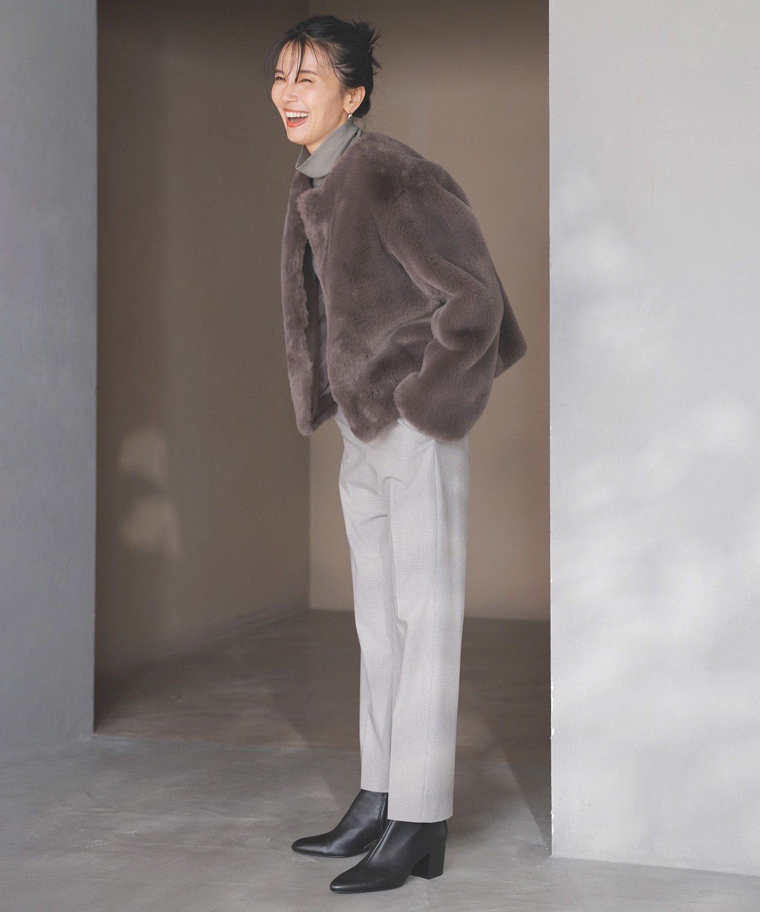UNFILO｜エコファー クロップドジャケット | Rakuten Fashion(楽天