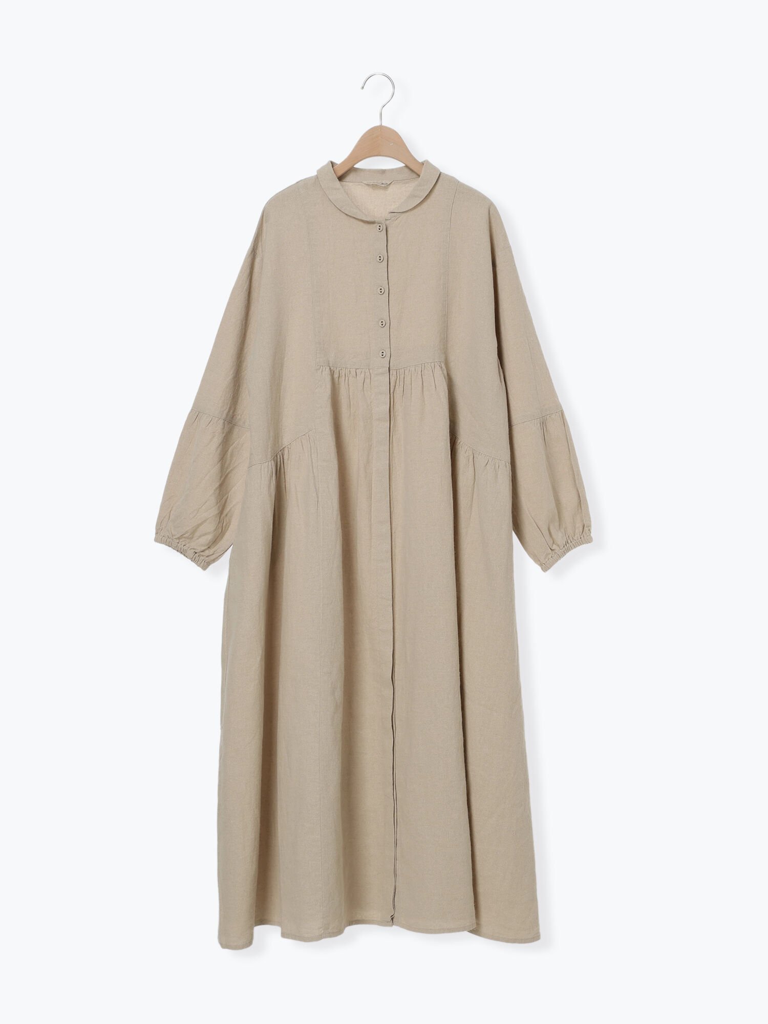 Samansa Mos2｜【Cross*Linen】ショールカラーワンピース ≪S/Mサイズ