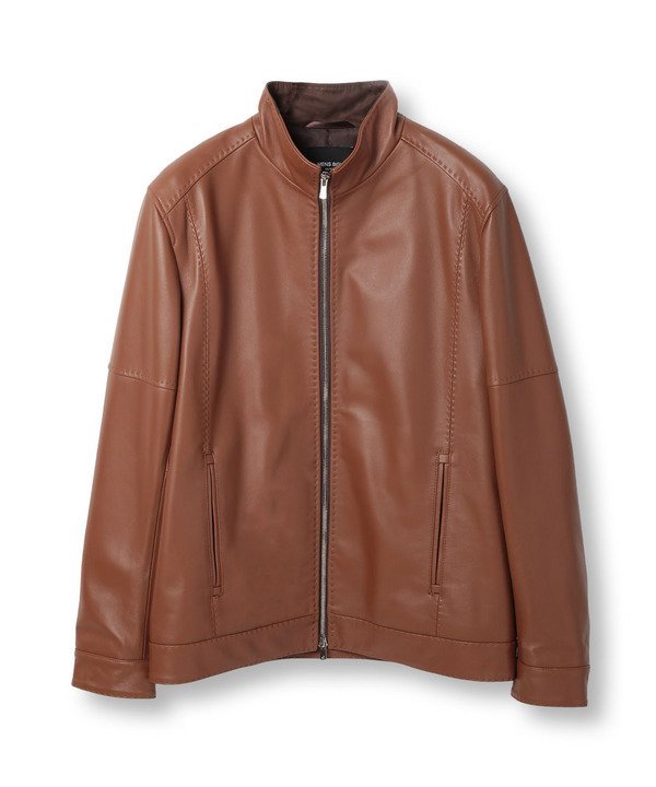 MEN'S BIGI｜スタンドカラーシングルライダース レザージャケット